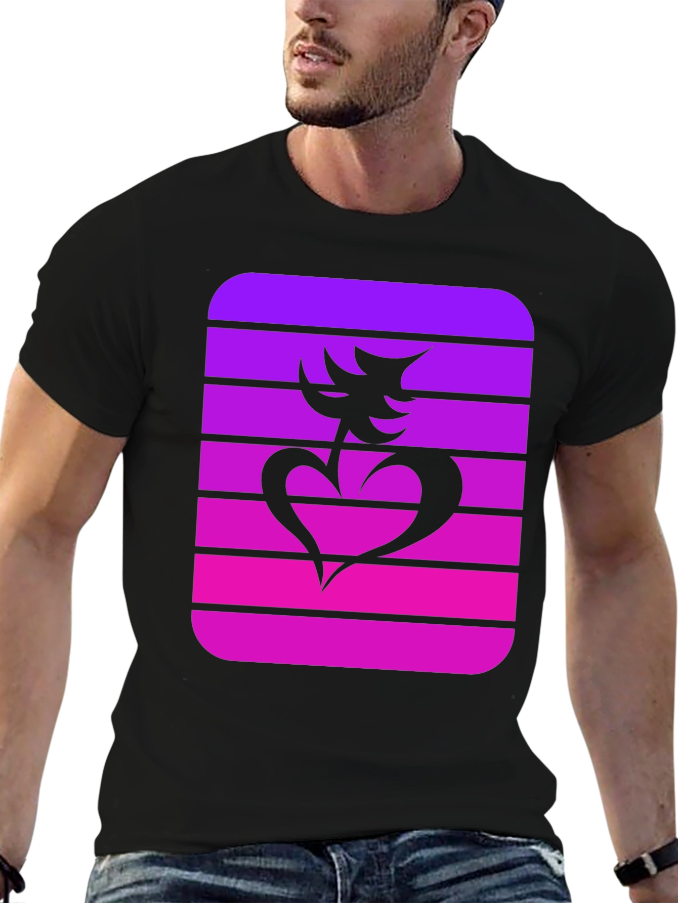 Heart & Tree Graphic Tee - Black