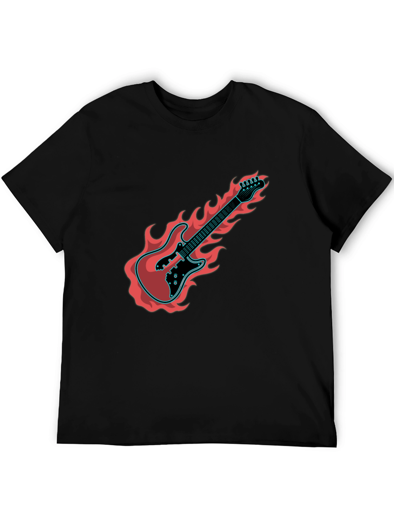 Flaming Guitar Graphic Tee - Rock On!