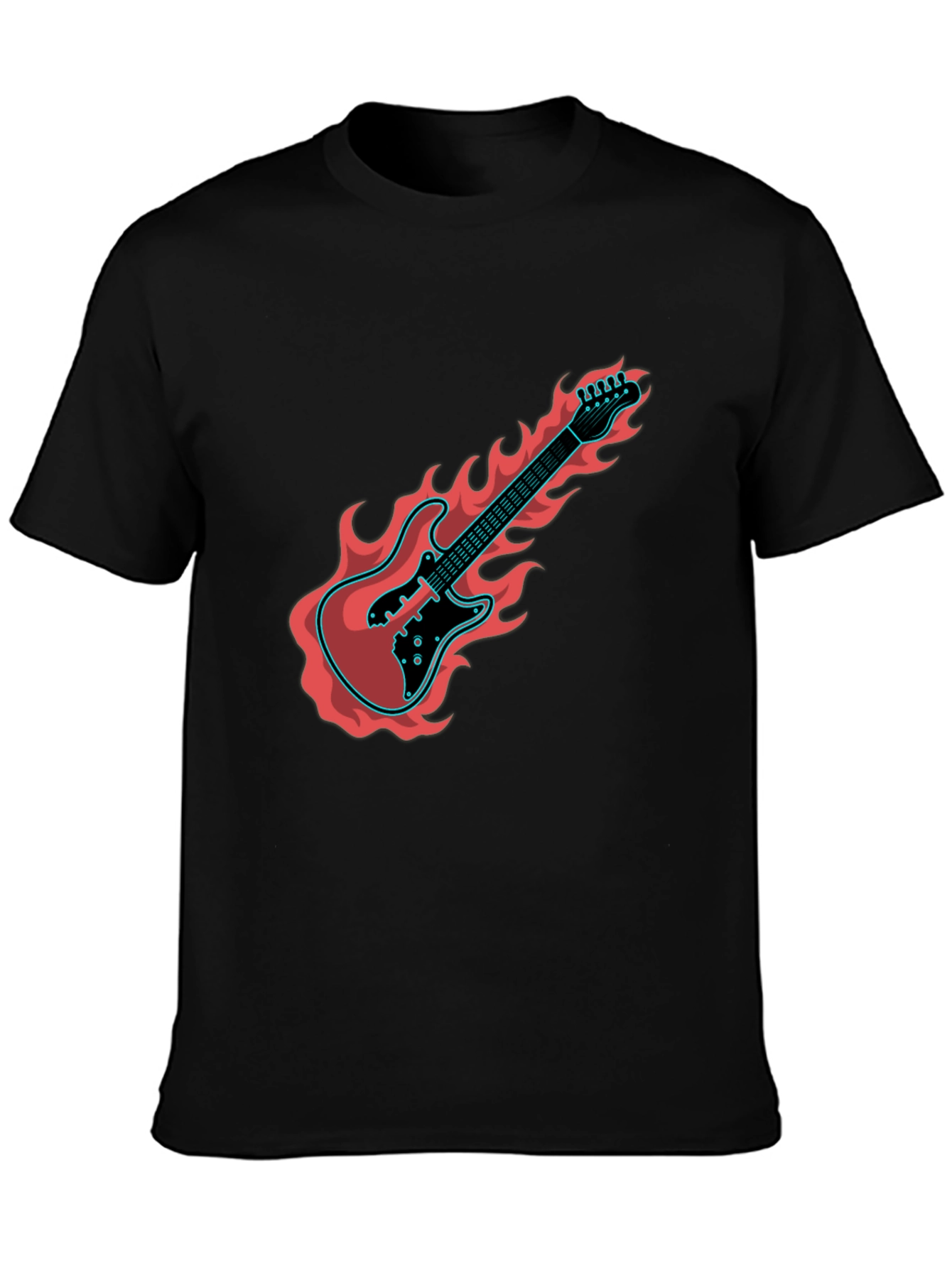 Flaming Guitar Graphic Tee - Rock On!