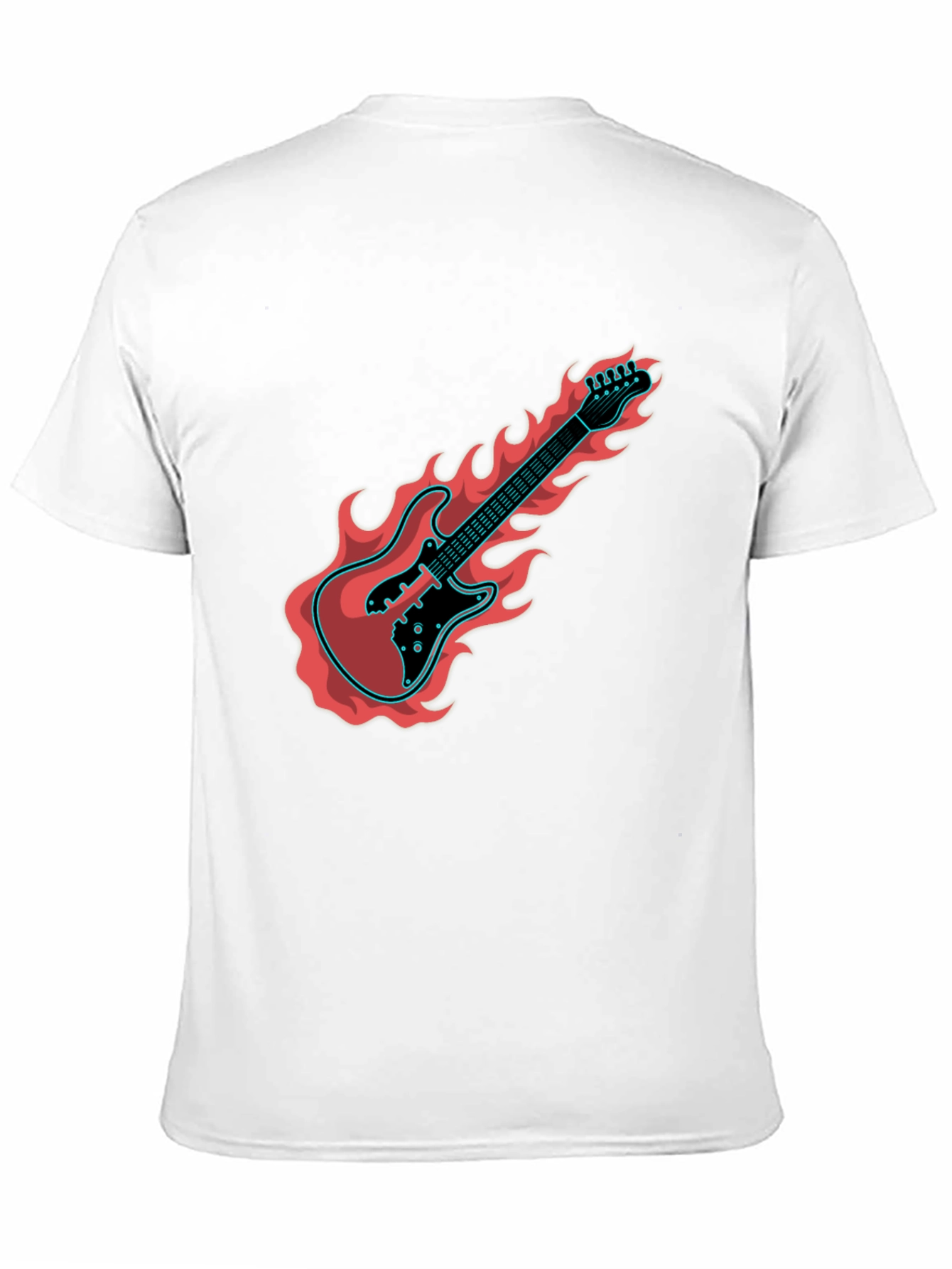 Flaming Guitar Graphic Tee - Rock On!