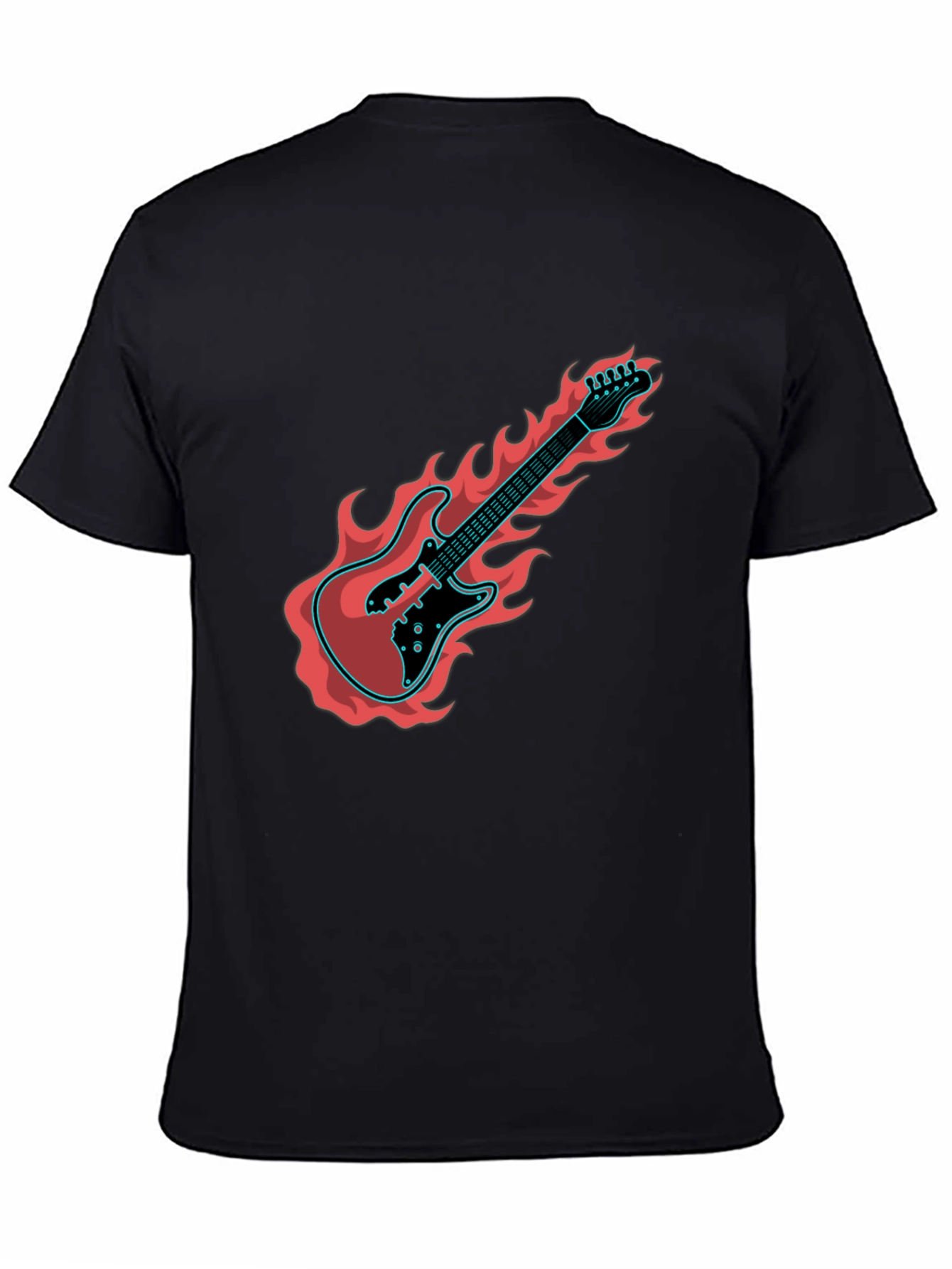 Flaming Guitar Graphic Tee - Rock On!