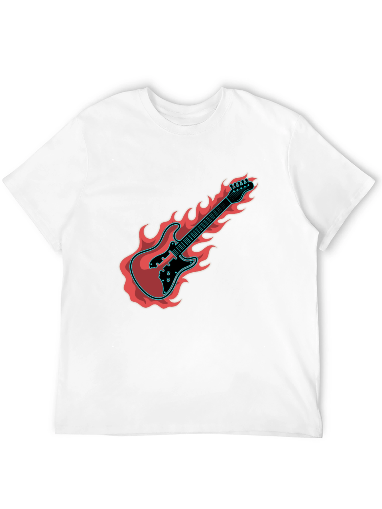 Flaming Guitar Graphic Tee - Rock On!