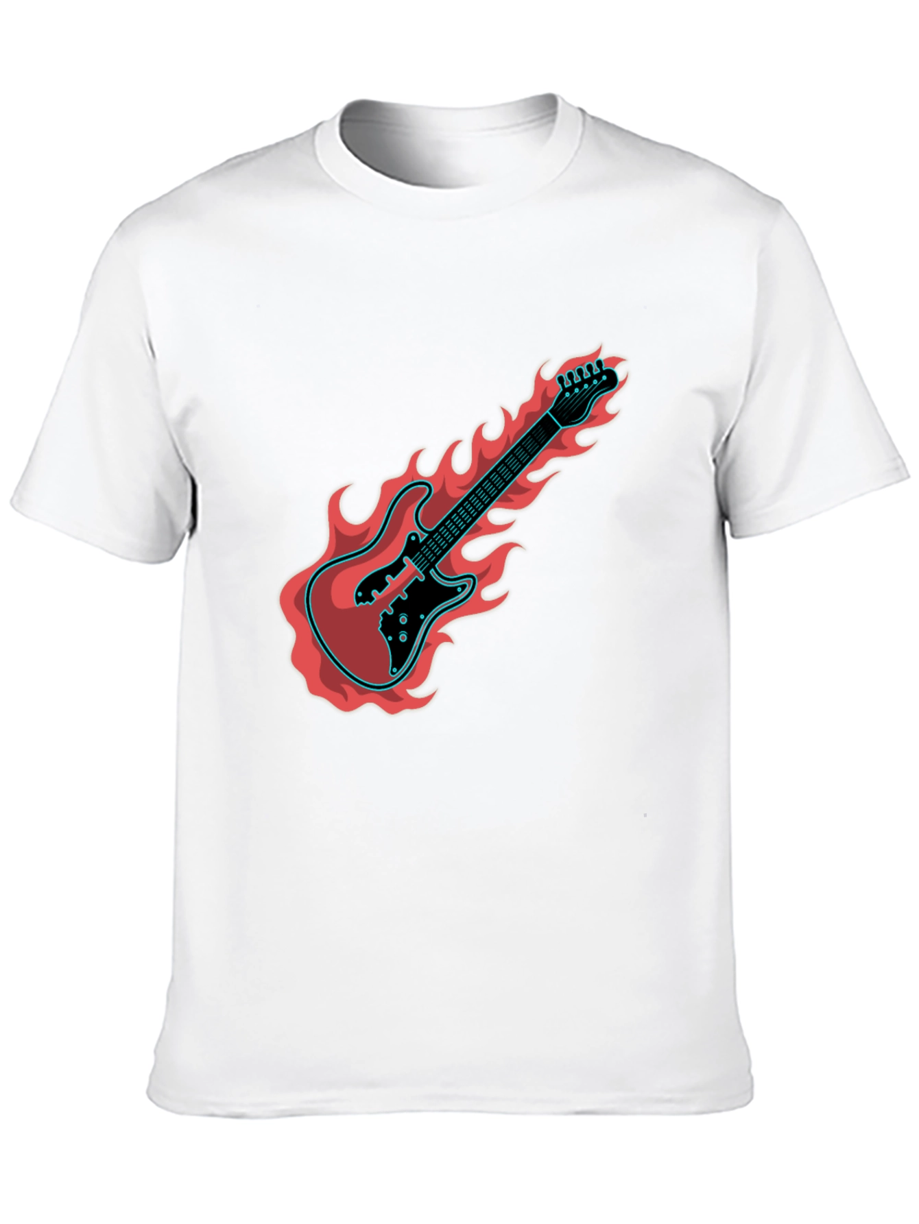 Flaming Guitar Graphic Tee - Rock On!