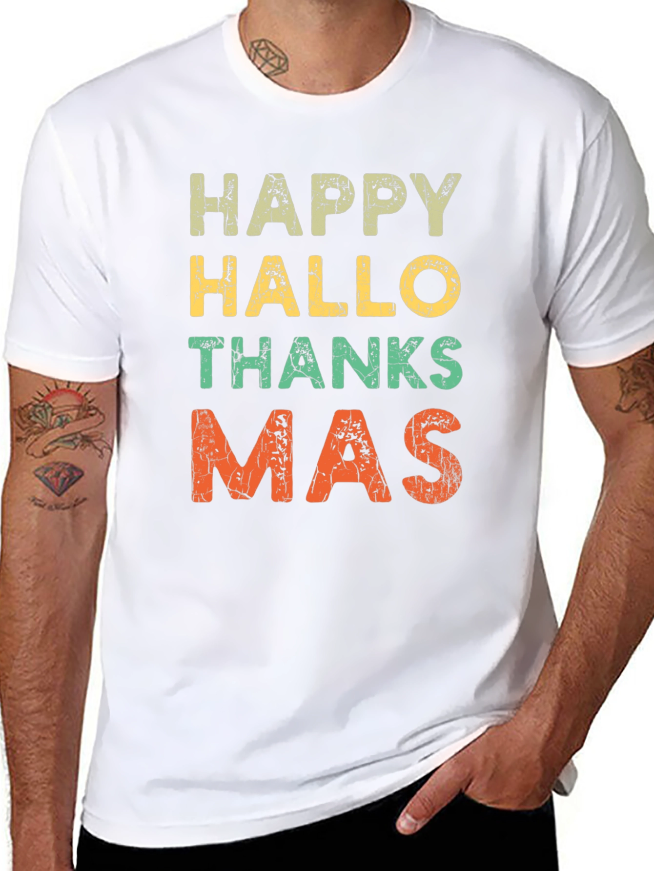 Happy Hallo Thanksmas T-Shirt - Holiday Season Tee