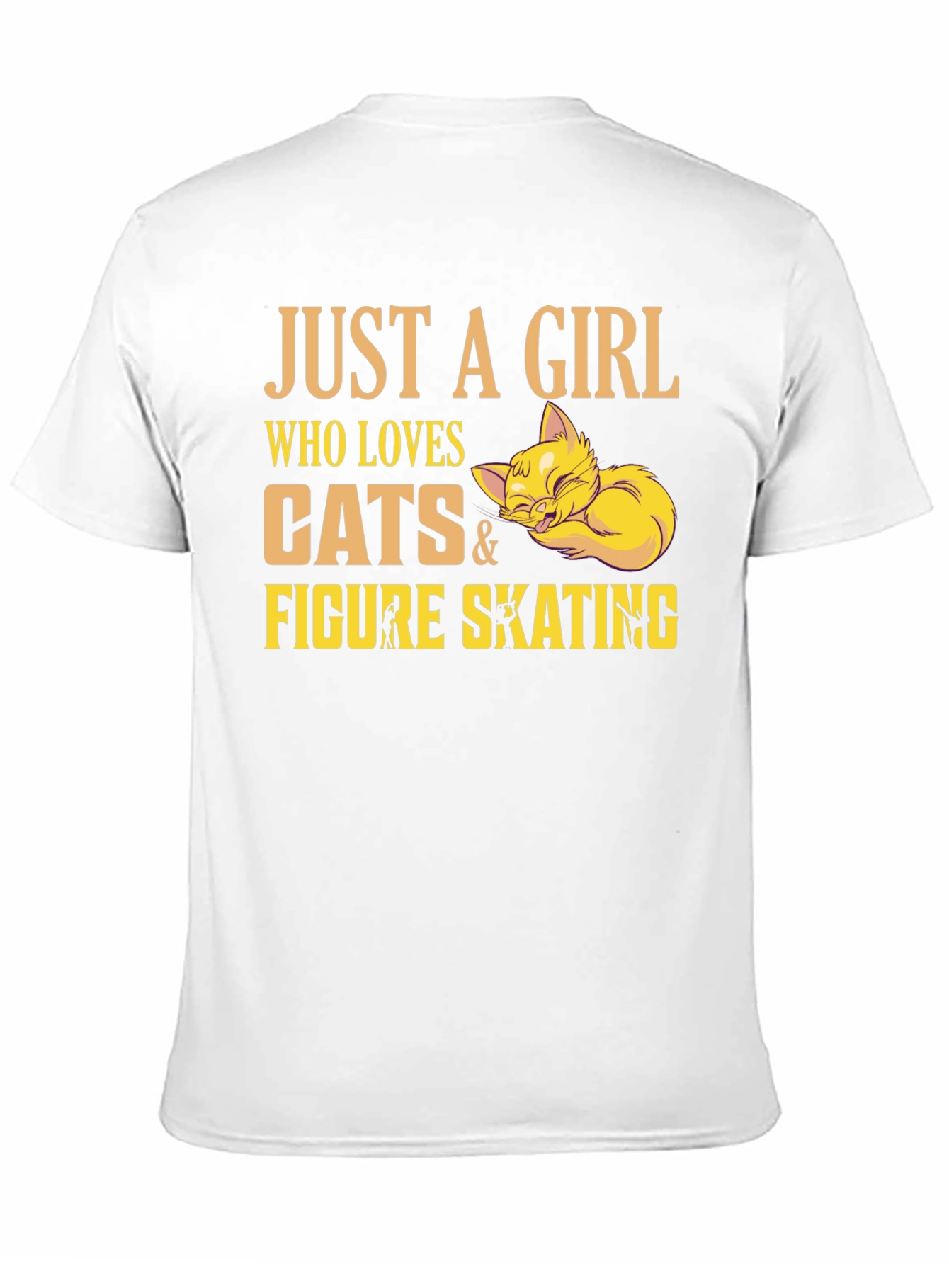 Girl Who Loves Cats & Figure Skating Black T-Shirt