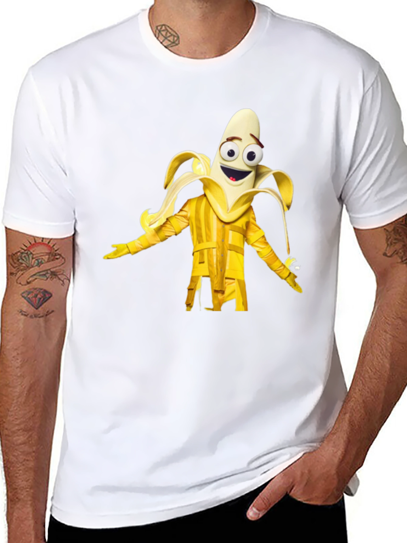 Banana Masked Singer Black T-Shirt