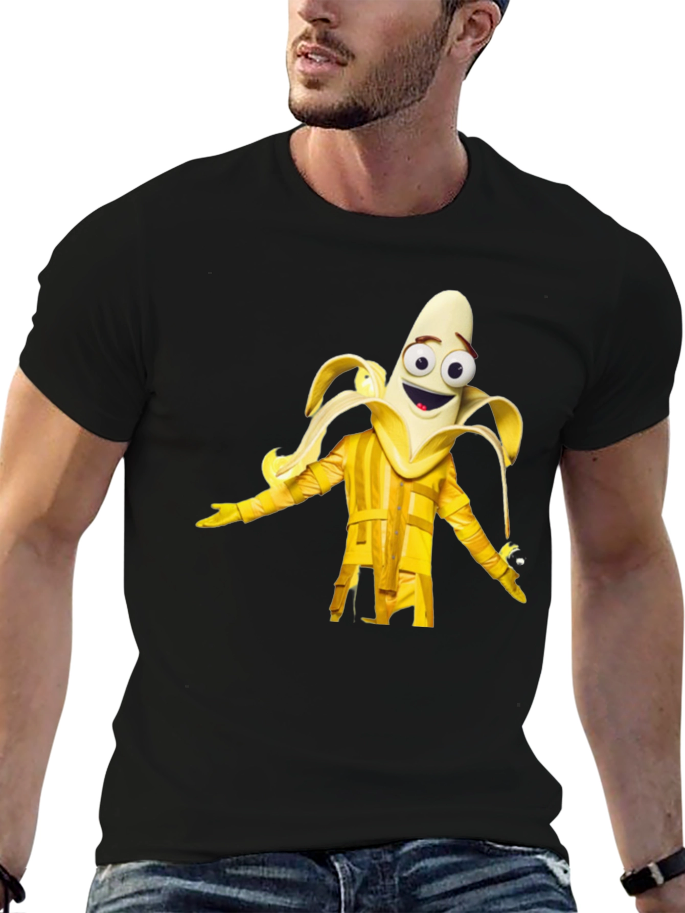 Banana Masked Singer Black T-Shirt