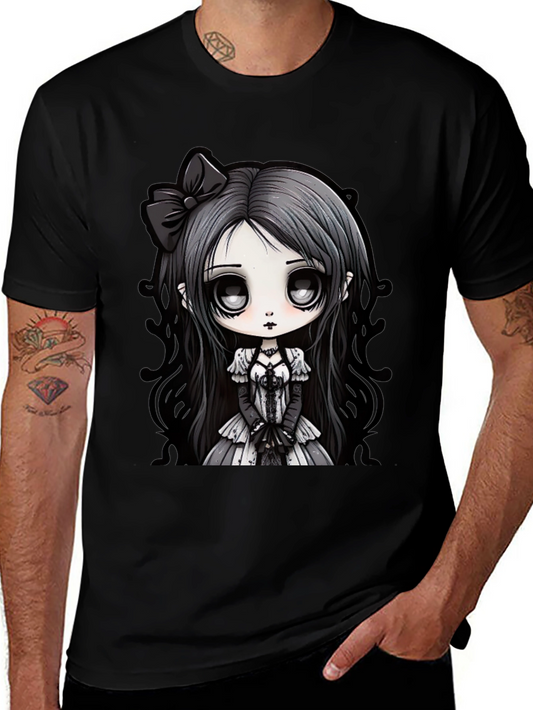 Gothic Anime Girl Black T-Shirt
