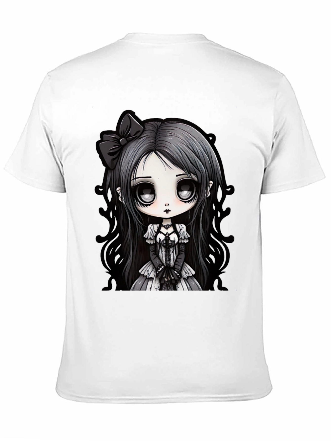 Gothic Anime Girl Black T-Shirt