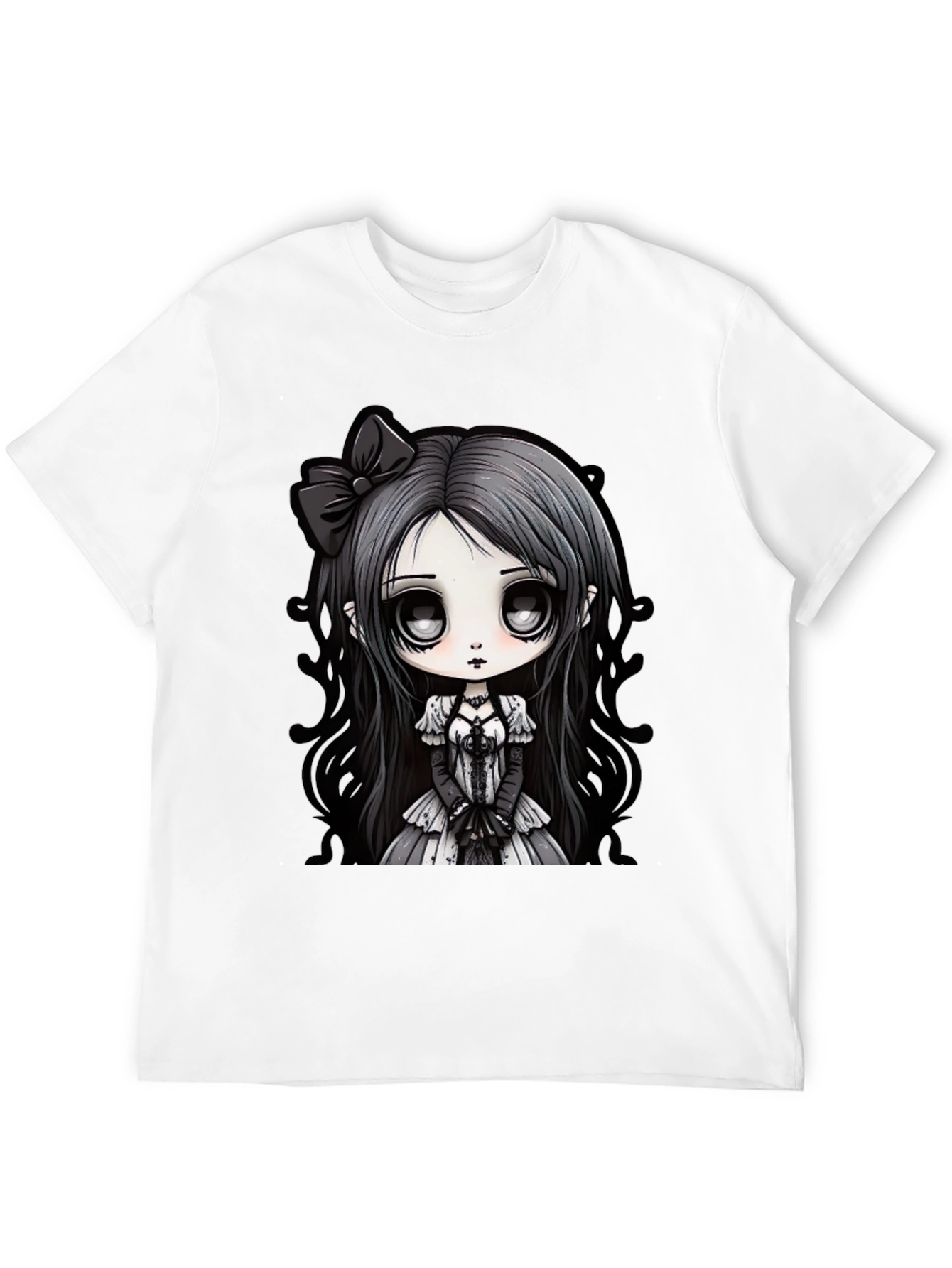 Gothic Anime Girl Black T-Shirt