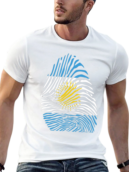 Argentina Flag Fingerprint Tee - Black