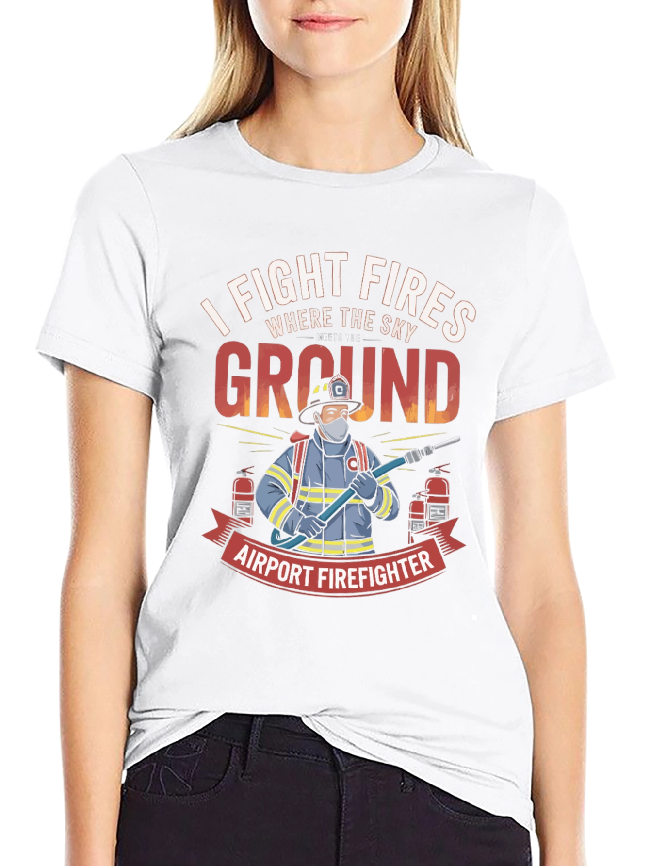 Airport Firefighter Graphic T-Shirt