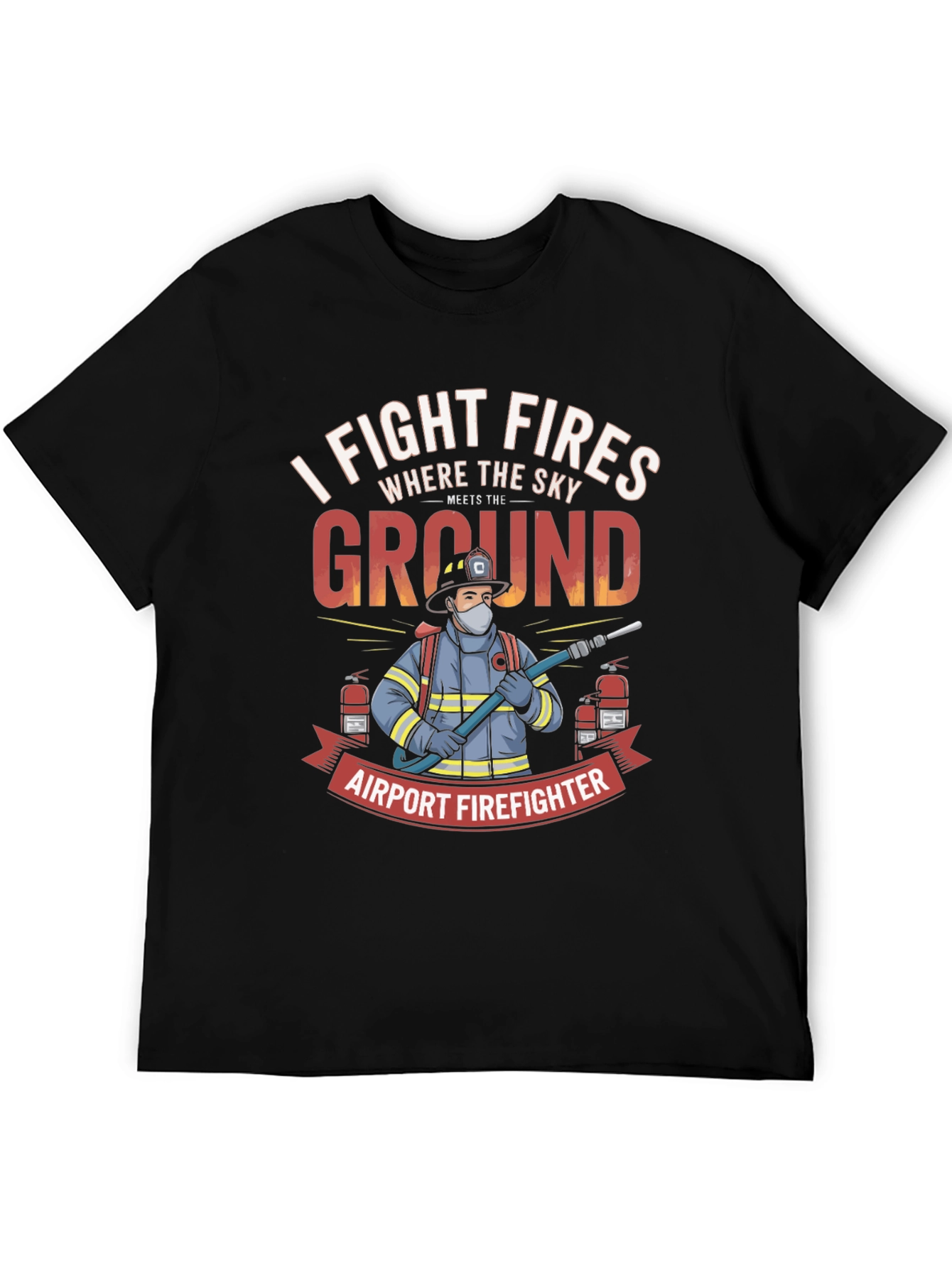 Airport Firefighter Graphic T-Shirt