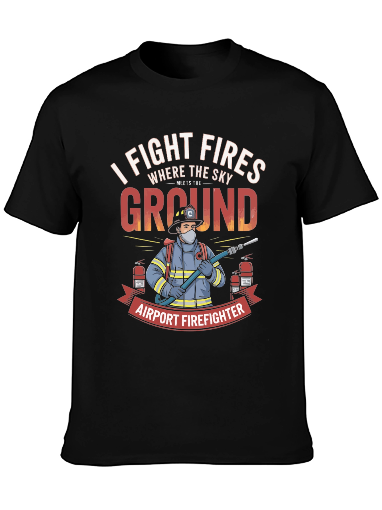 Airport Firefighter Graphic T-Shirt