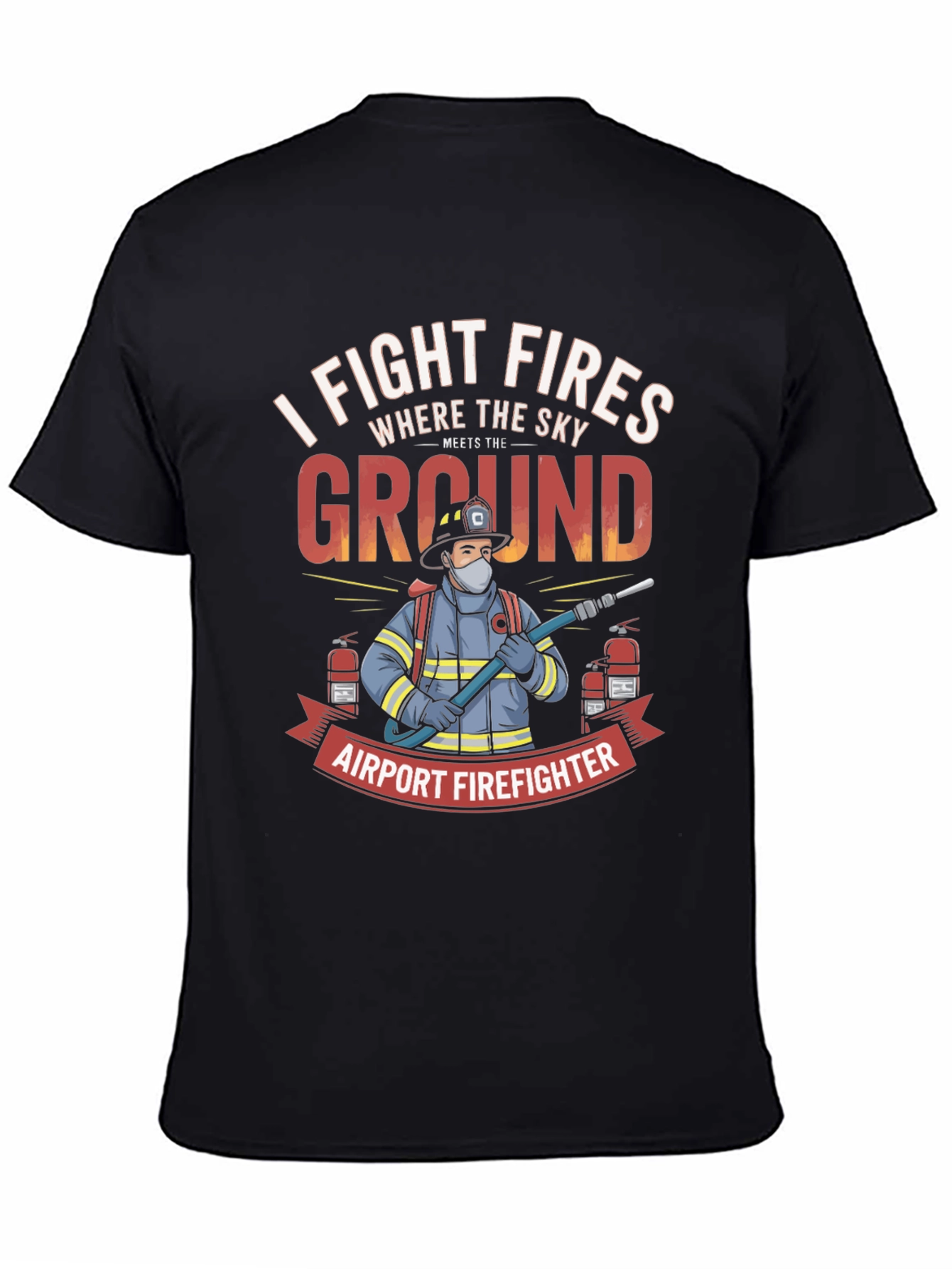 Airport Firefighter Graphic T-Shirt