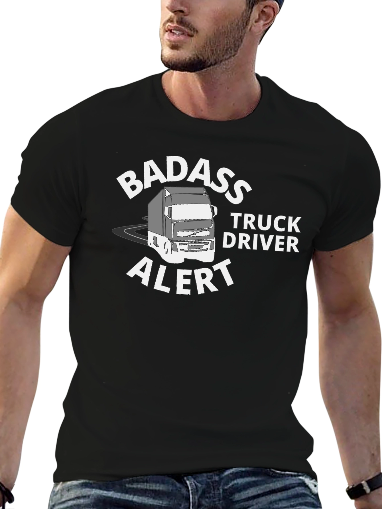 Badass Truck Driver Tee - Black