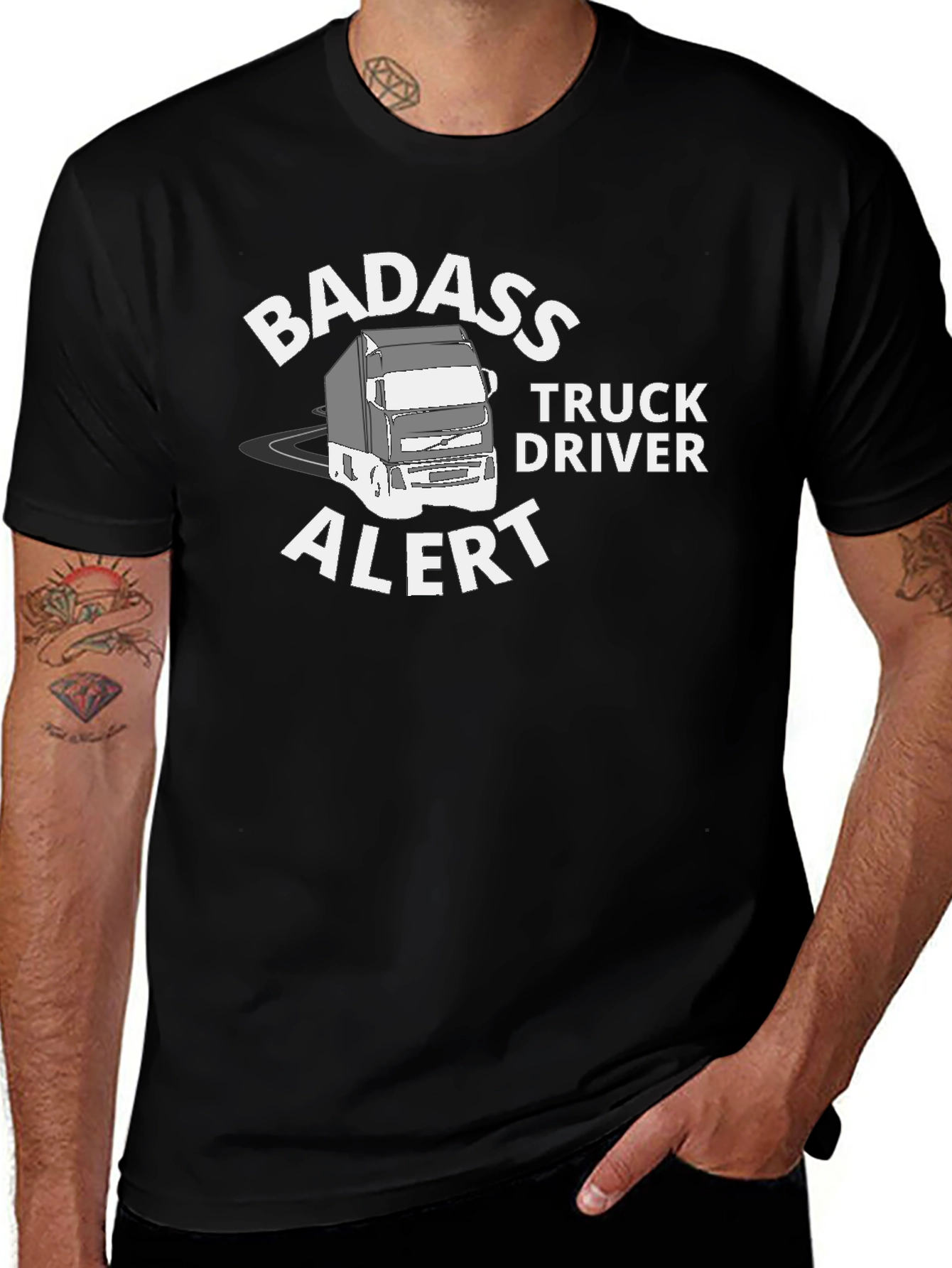 Badass Truck Driver Tee - Black