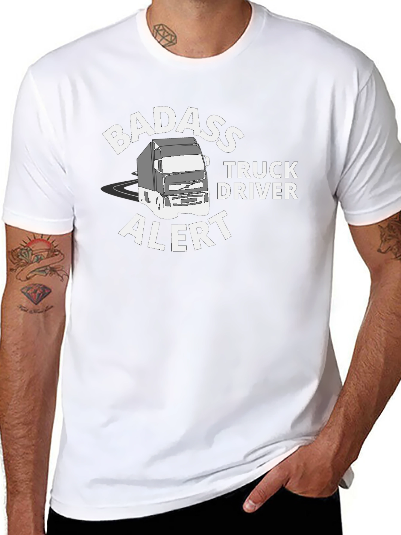 Badass Truck Driver Tee - Black