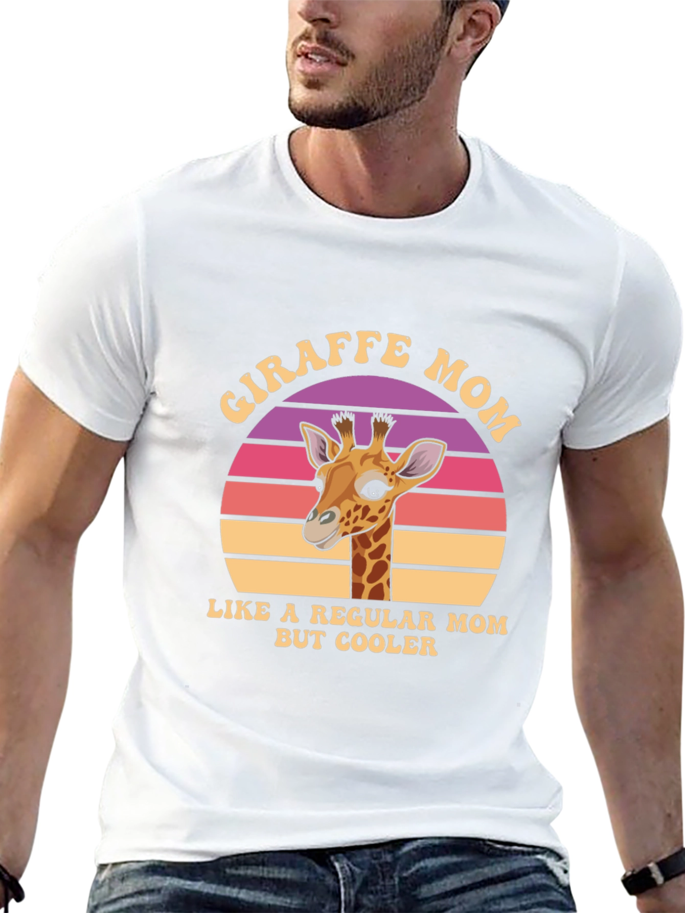 Giraffe Mom Graphic T-Shirt - Cool Animal Lover Tee