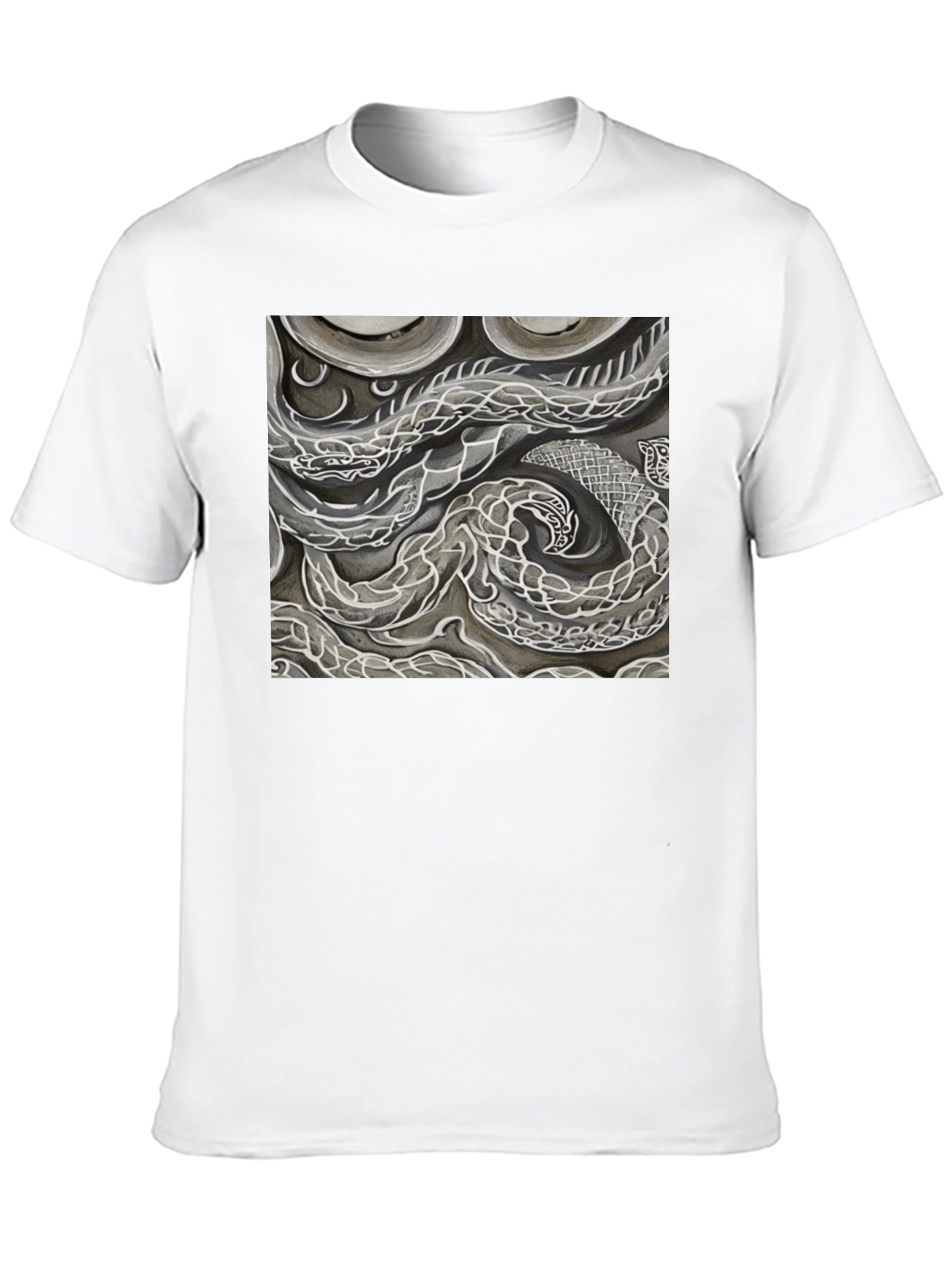 Abstract Dragon Graphic Black T-Shirt