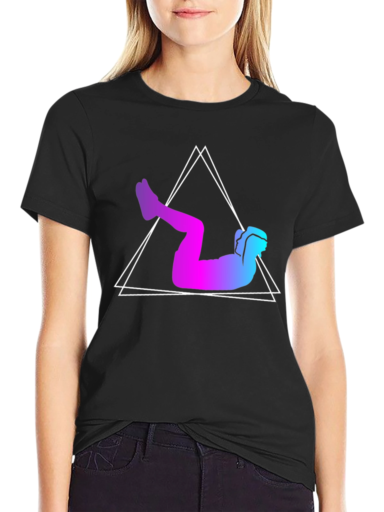 Gradient Workout Graphic Tee - Black Cotton Blend