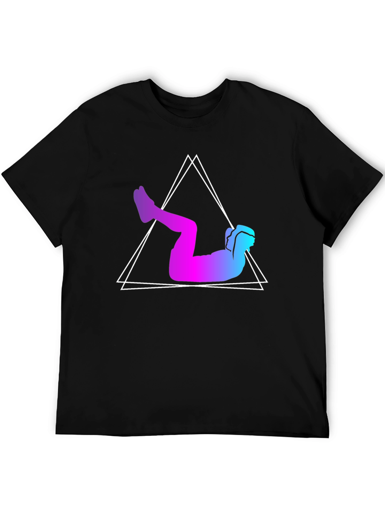 Gradient Workout Graphic Tee - Black Cotton Blend
