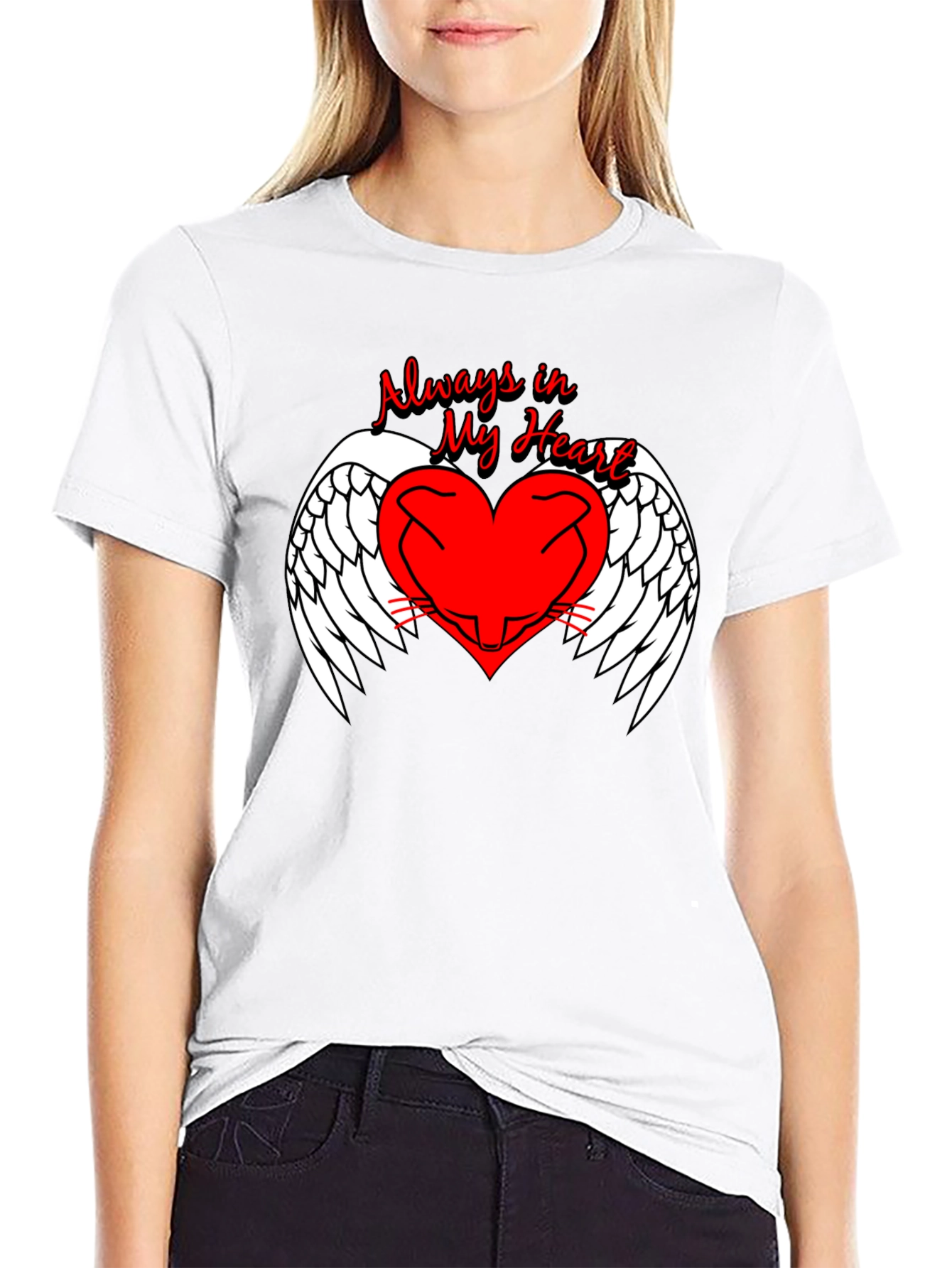 Always in My Heart Angel Wings Graphic Tee
