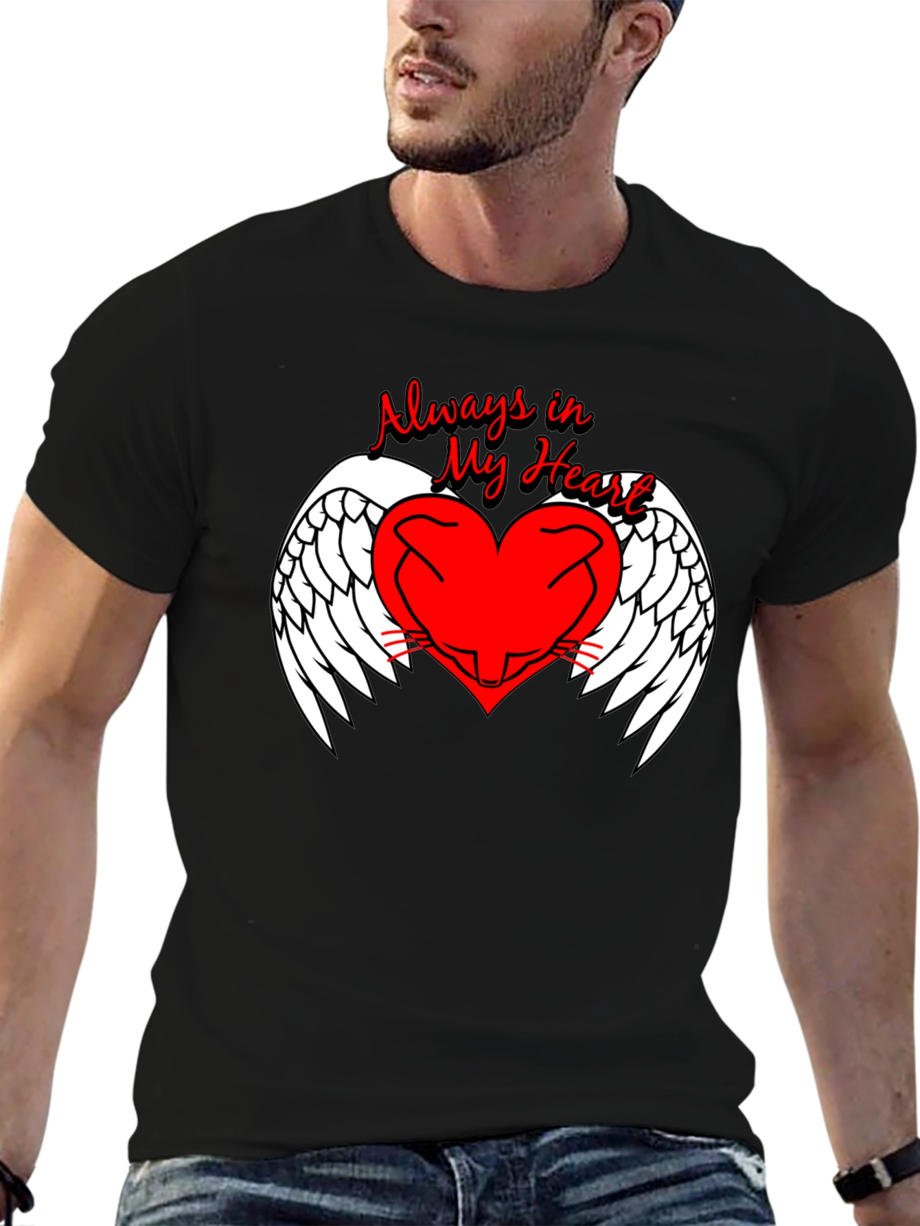 Always in My Heart Angel Wings Graphic Tee