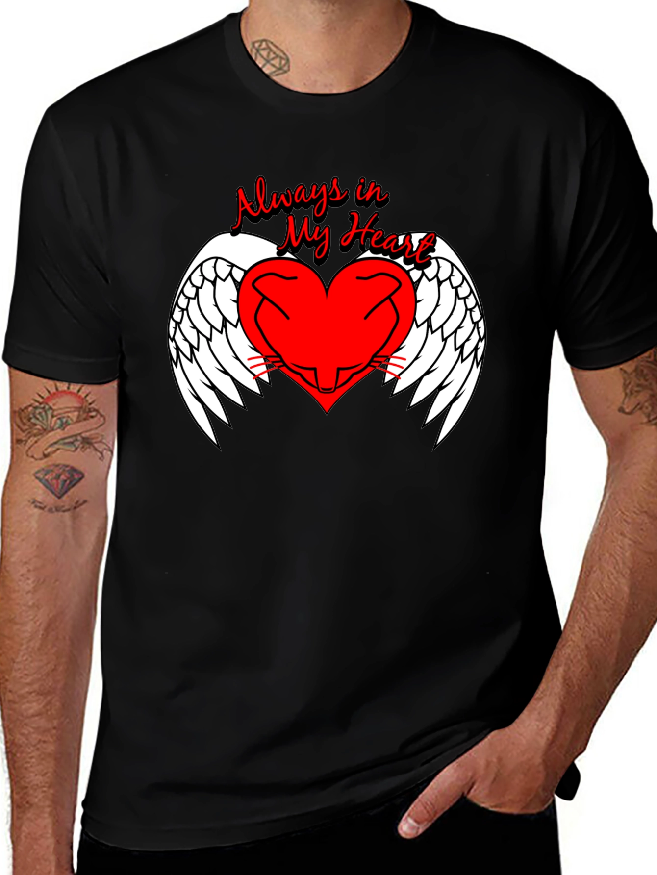 Always in My Heart Angel Wings Graphic Tee