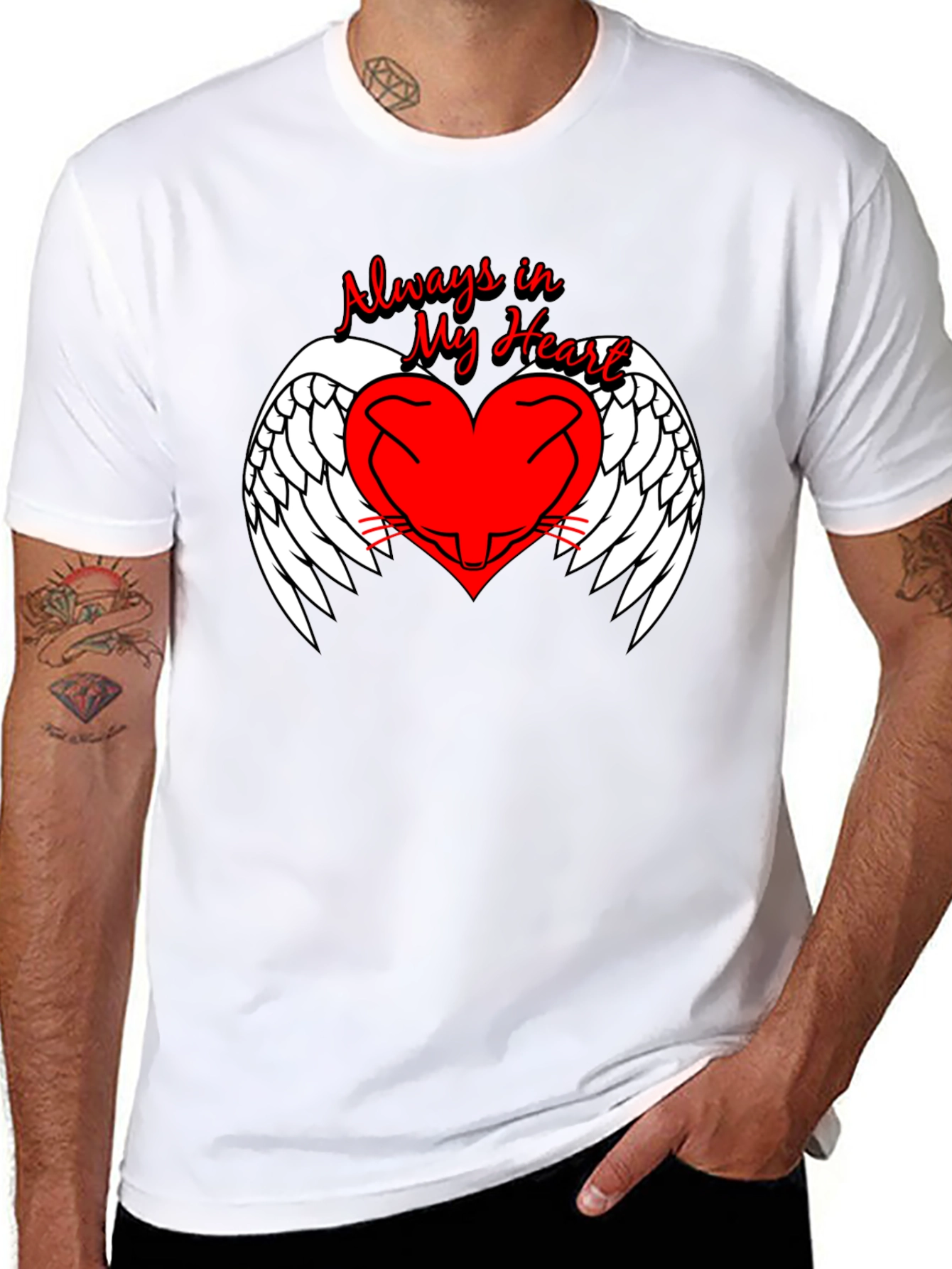 Always in My Heart Angel Wings Graphic Tee