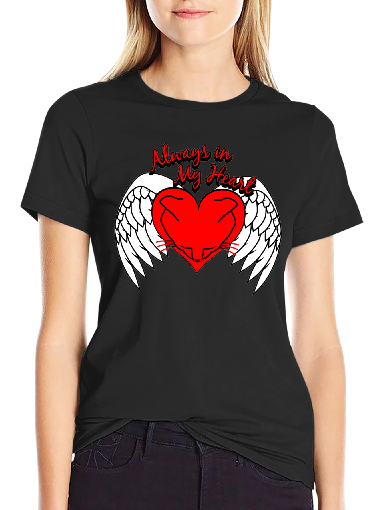 Always in My Heart Angel Wings Graphic Tee