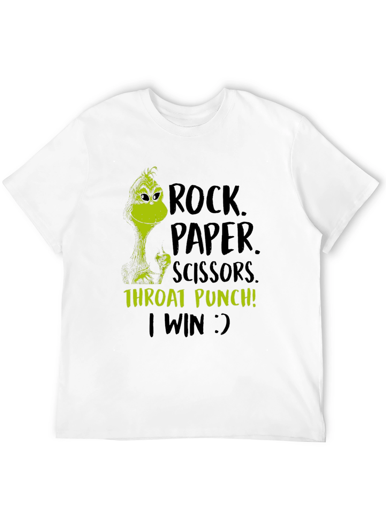 Grinch Rock Paper Scissors Throat Punch T-Shirt