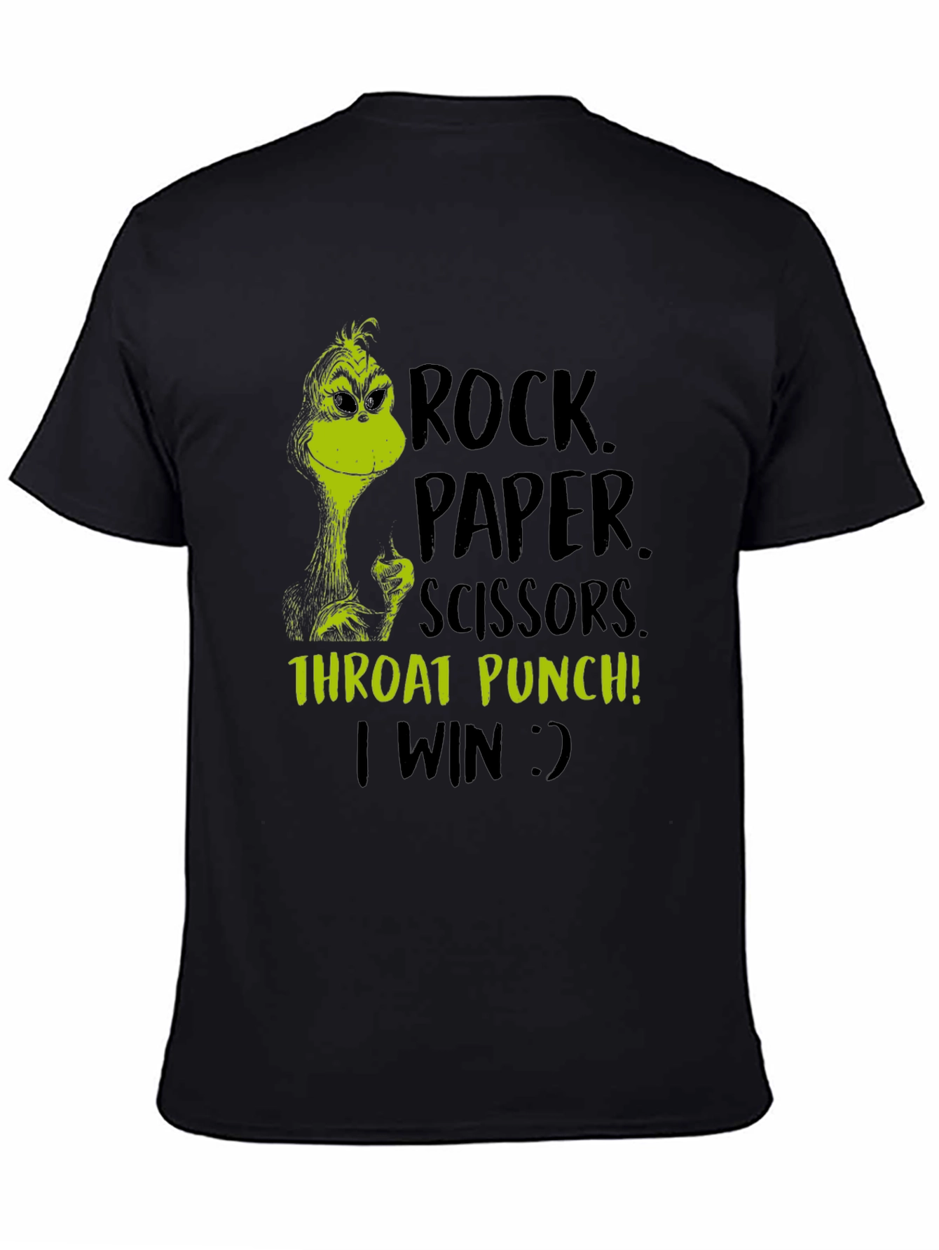 Grinch Rock Paper Scissors Throat Punch T-Shirt