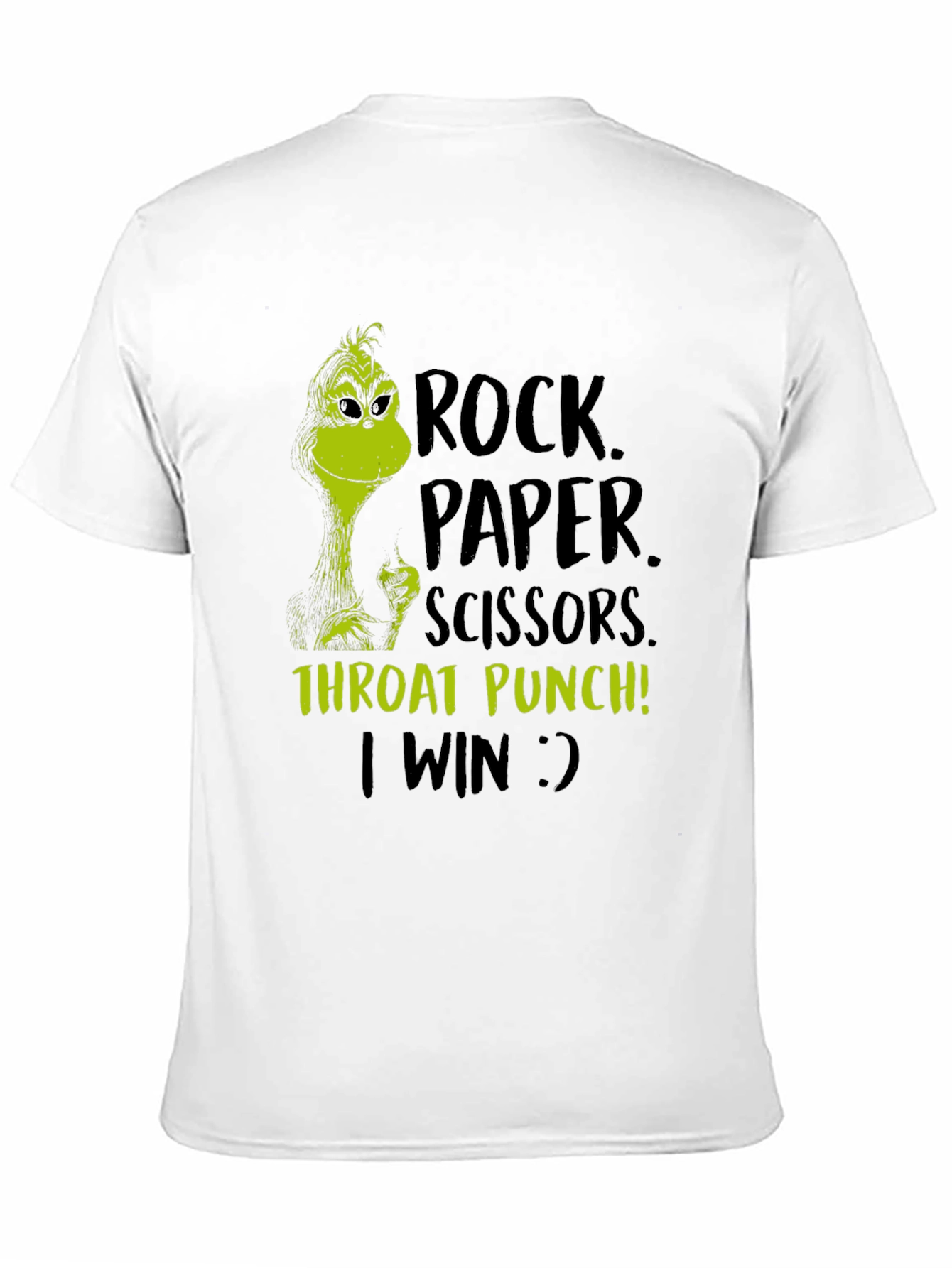 Grinch Rock Paper Scissors Throat Punch T-Shirt