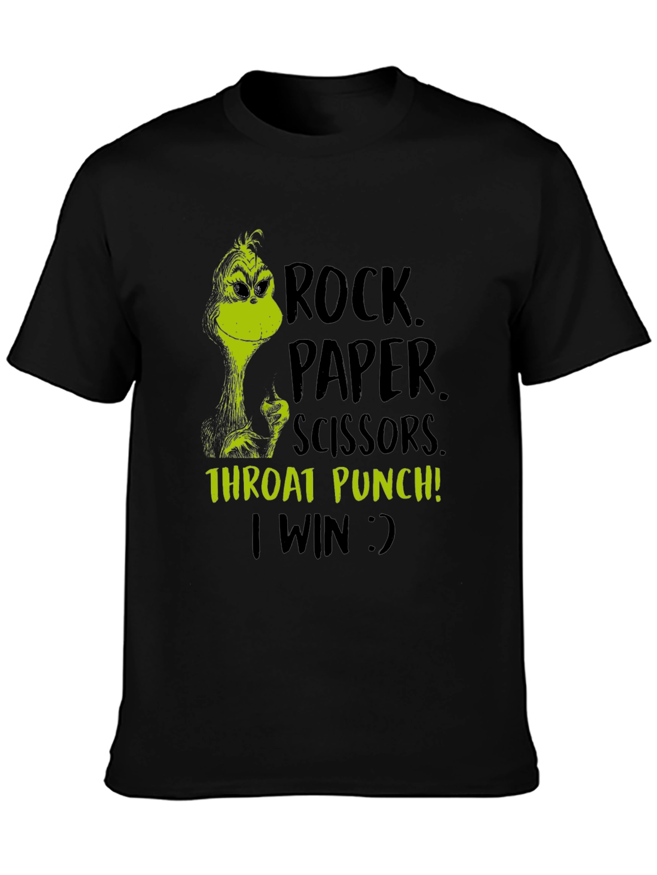 Grinch Rock Paper Scissors Throat Punch T-Shirt
