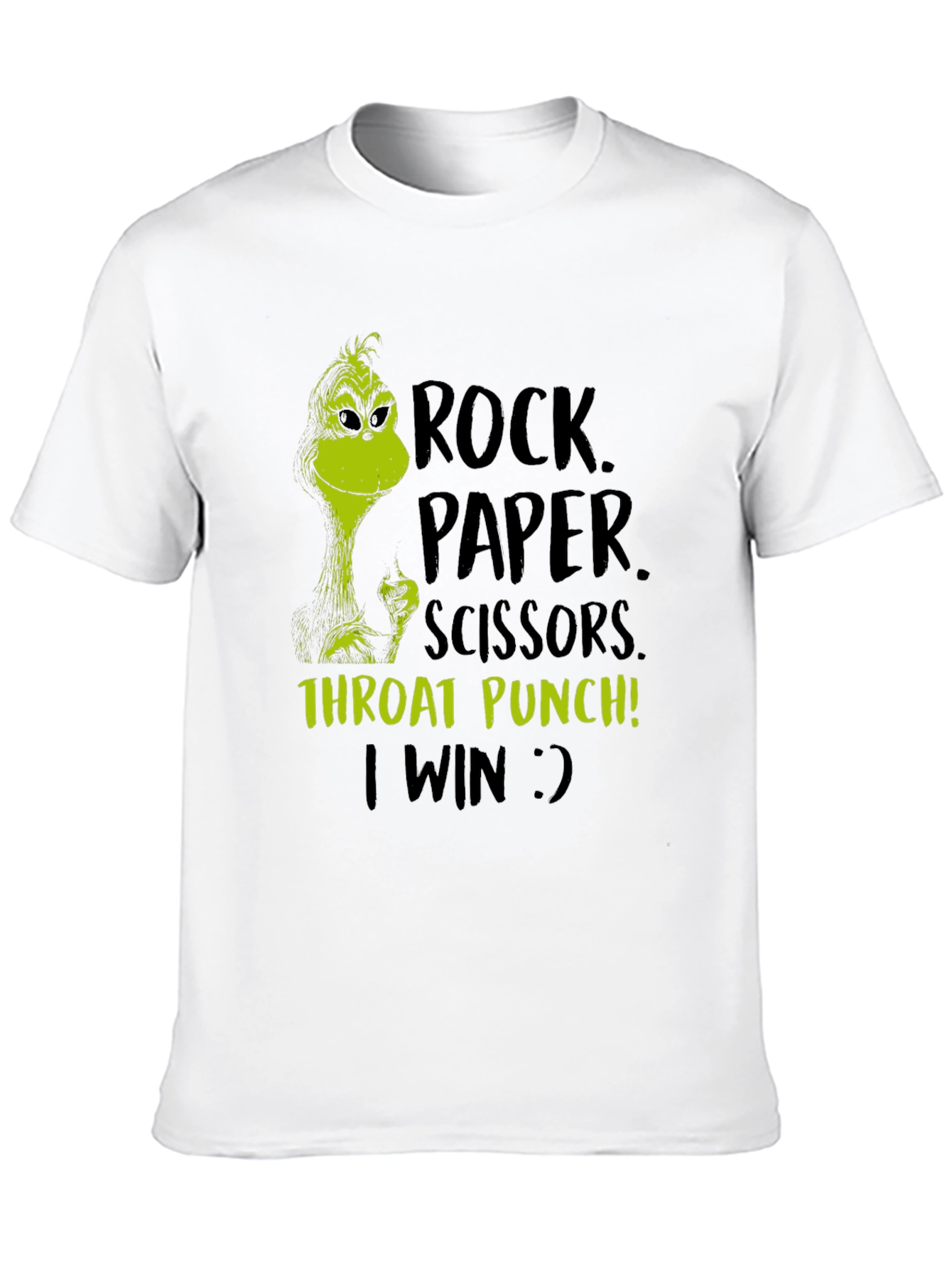 Grinch Rock Paper Scissors Throat Punch T-Shirt