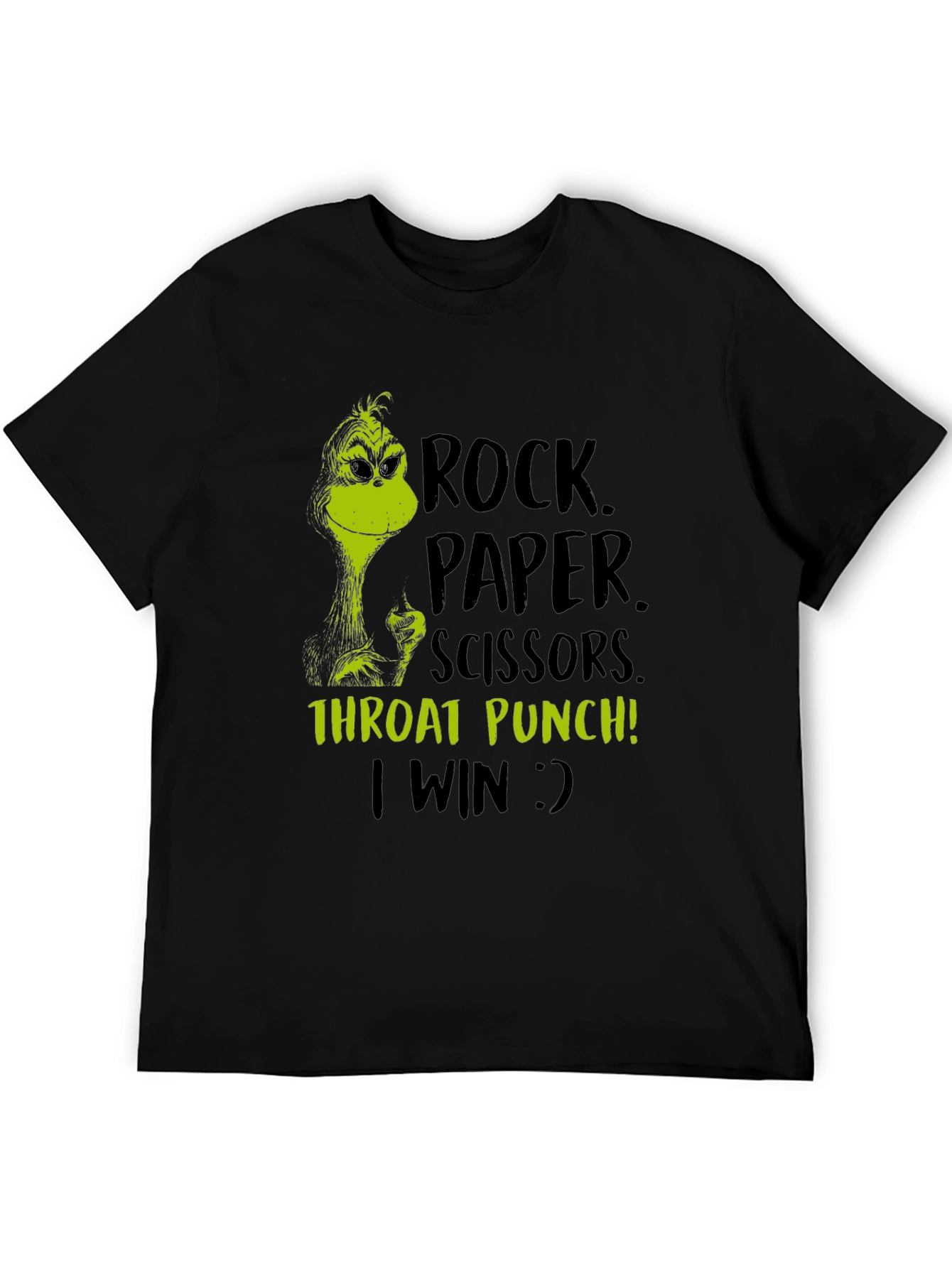 Grinch Rock Paper Scissors Throat Punch T-Shirt