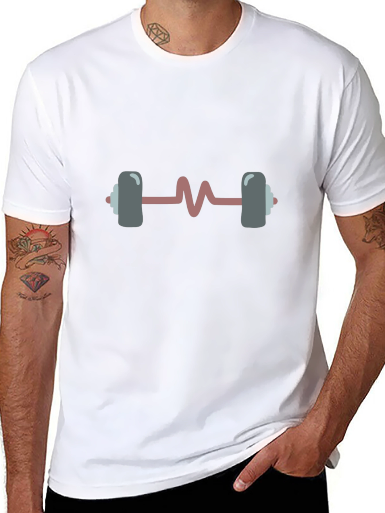 Heartbeat Barbell T-Shirt - Gym Life