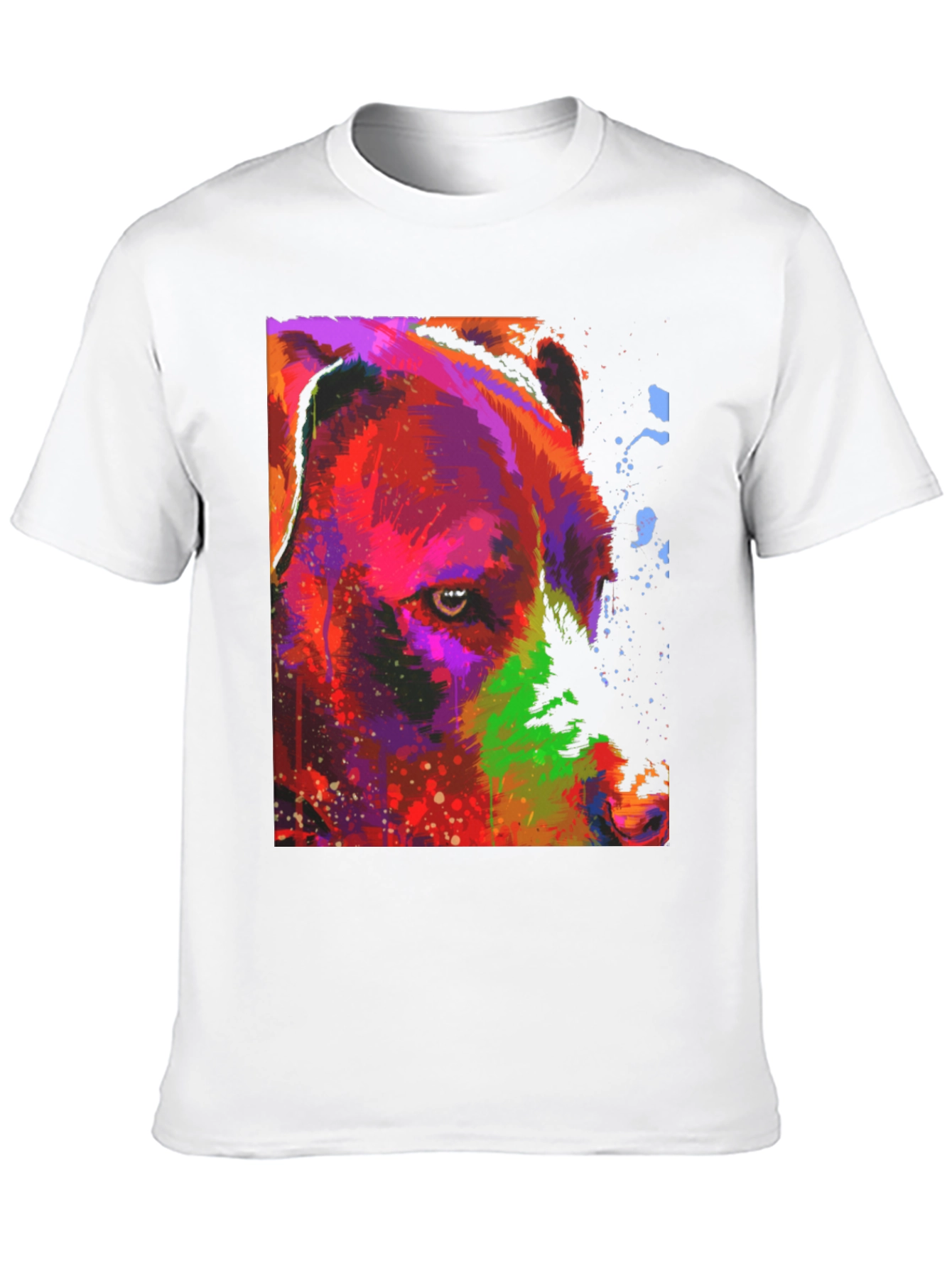 Abstract Bear Graphic Black T-Shirt