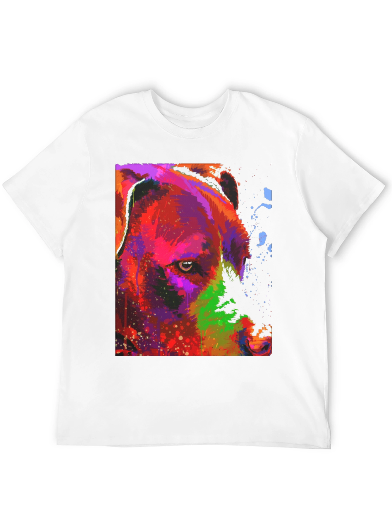 Abstract Bear Graphic Black T-Shirt