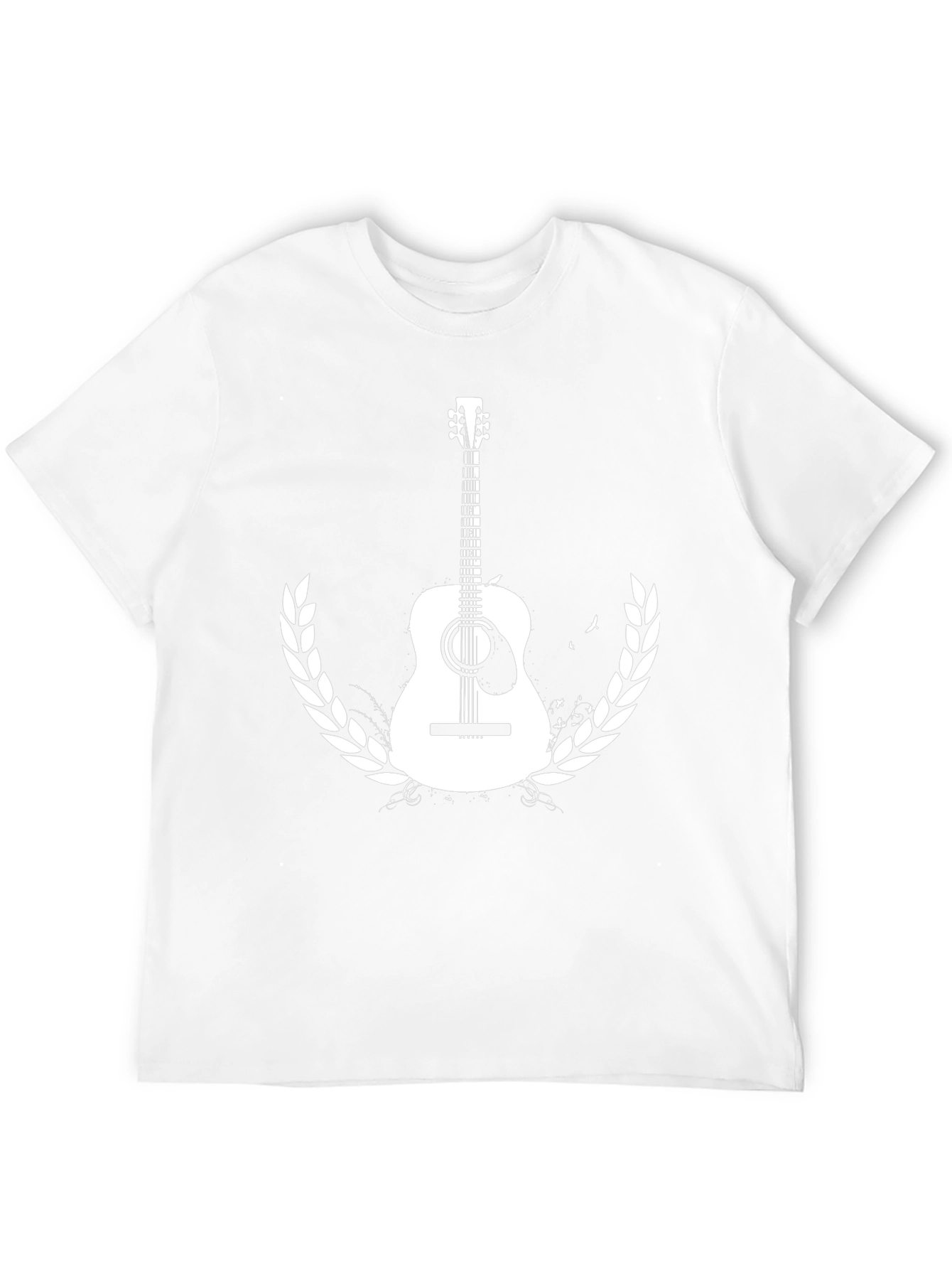 Guitar Graphic Tee - Black Cotton Casual T-Shirt