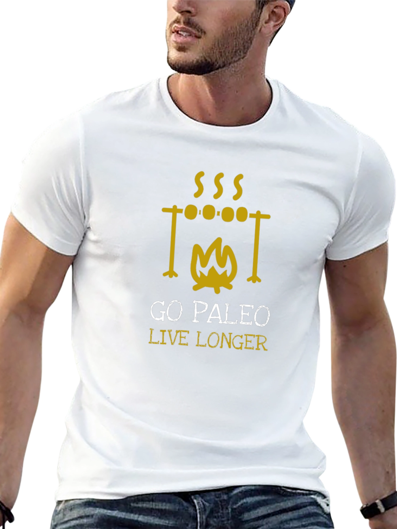 Go Paleo Live Longer Black T-Shirt