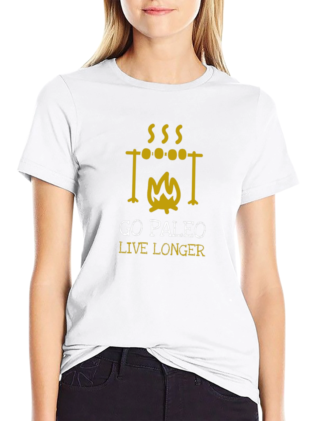 Go Paleo Live Longer Black T-Shirt