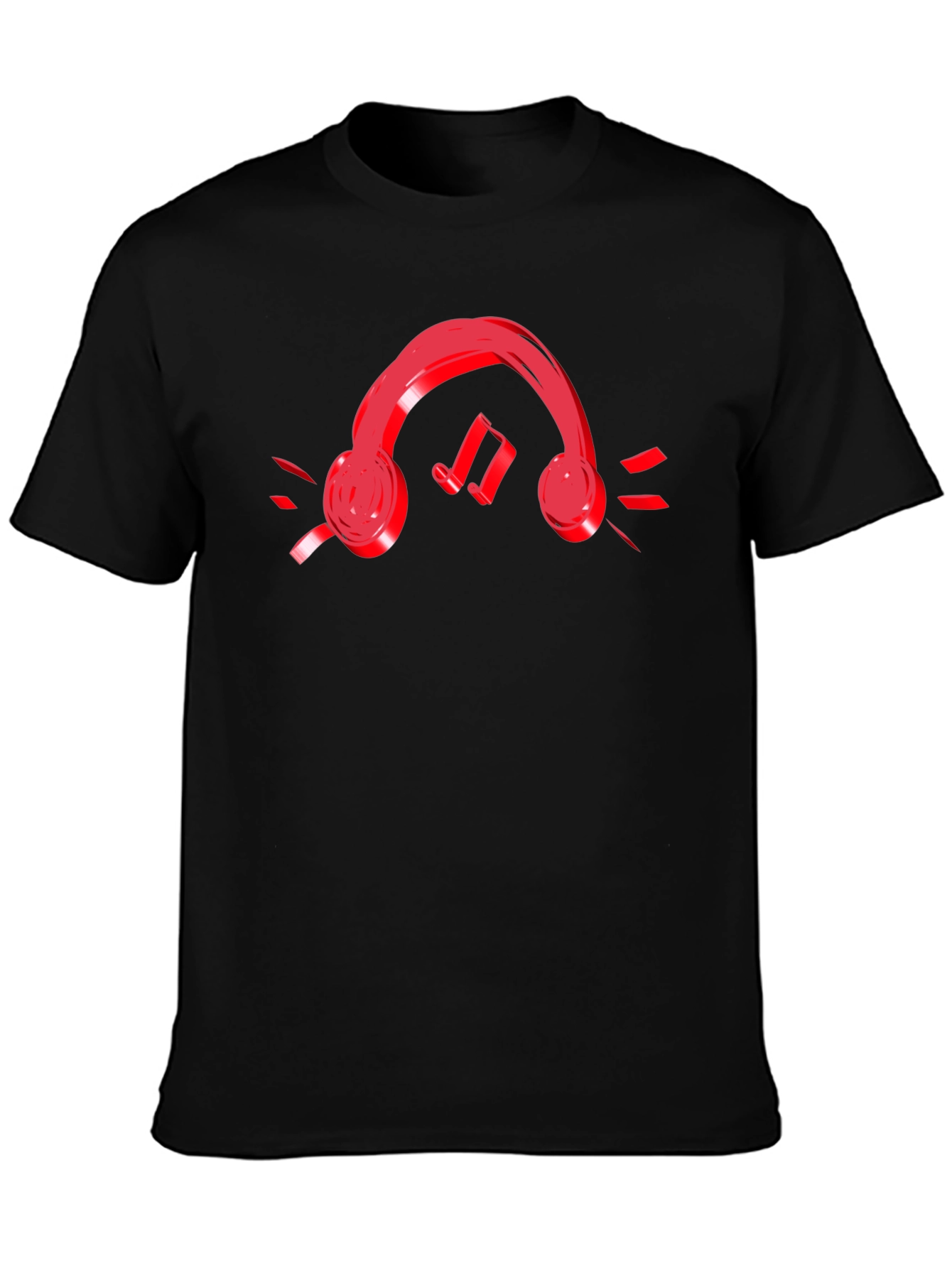 Headphones & Music Notes Graphic T-Shirt