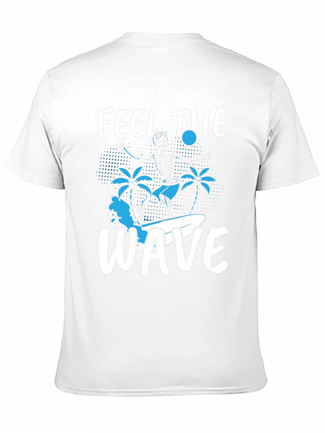 Feel The Wave Skeleton Surfer Graphic Tee