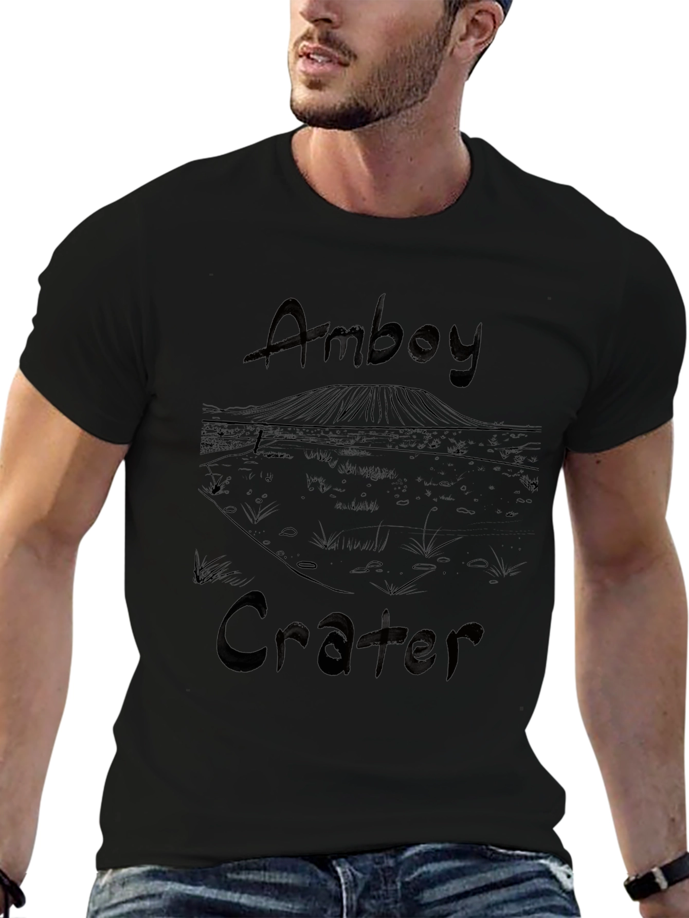 Amboy Crater Graphic Tee - Black Cotton T-Shirt