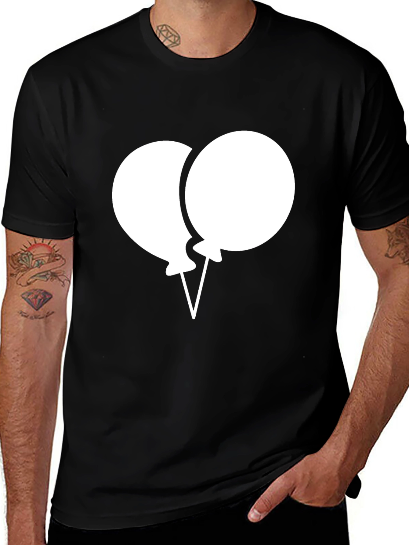 Balloon Graphic Tee - Mens Black T-Shirt