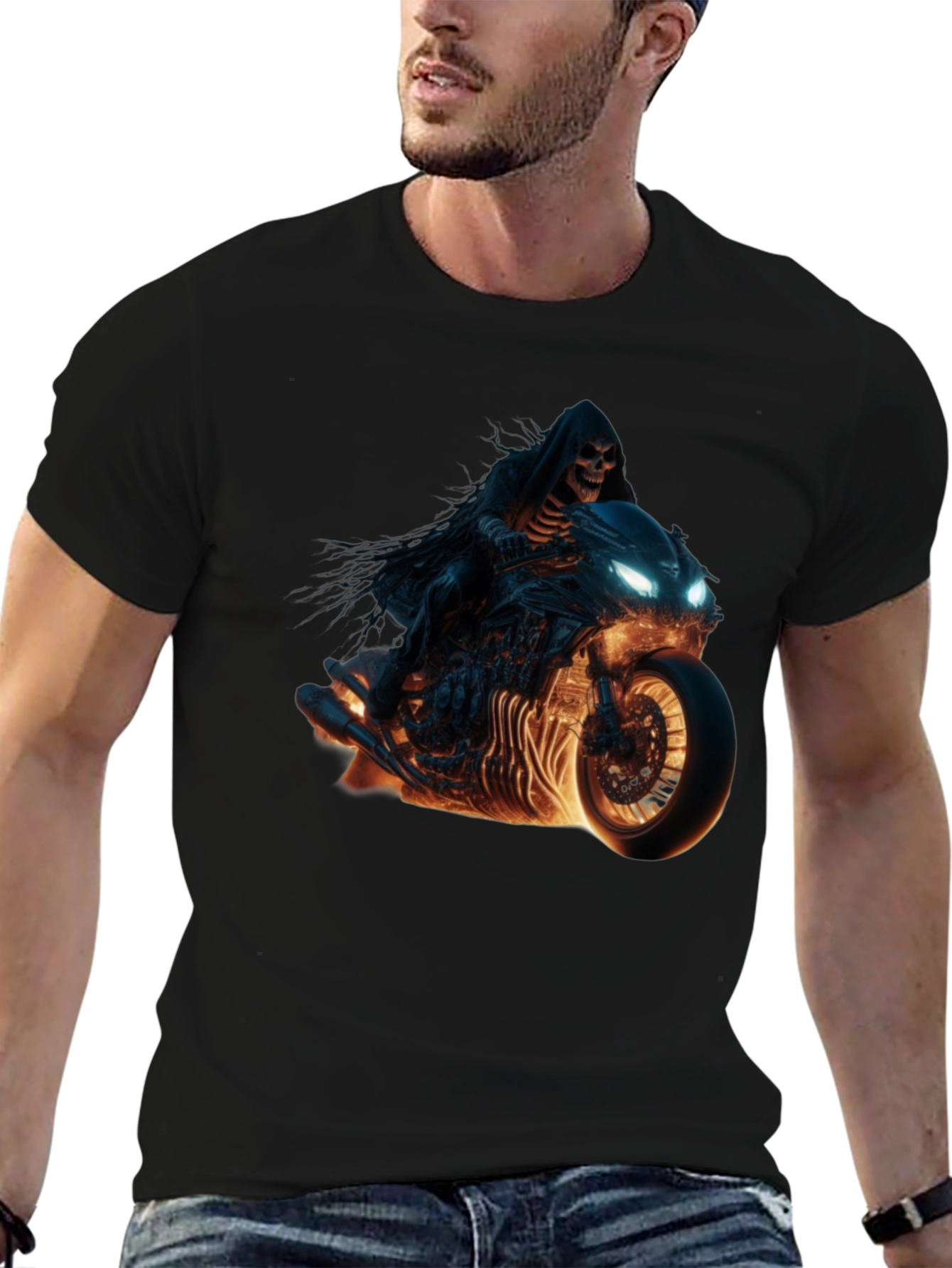 Grim Reaper Biker T-Shirt - Ride Into the Afterlife