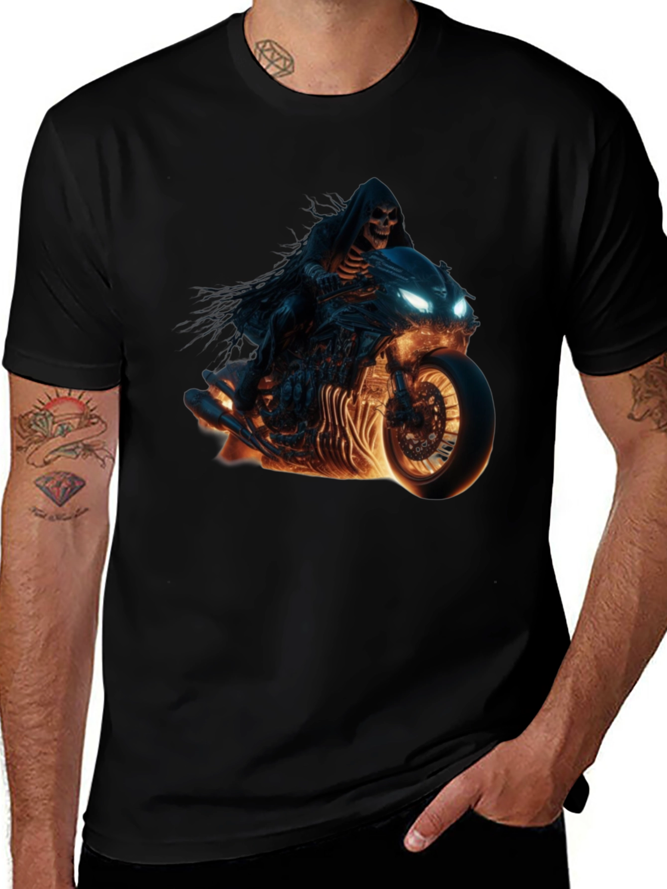 Grim Reaper Biker T-Shirt - Ride Into the Afterlife