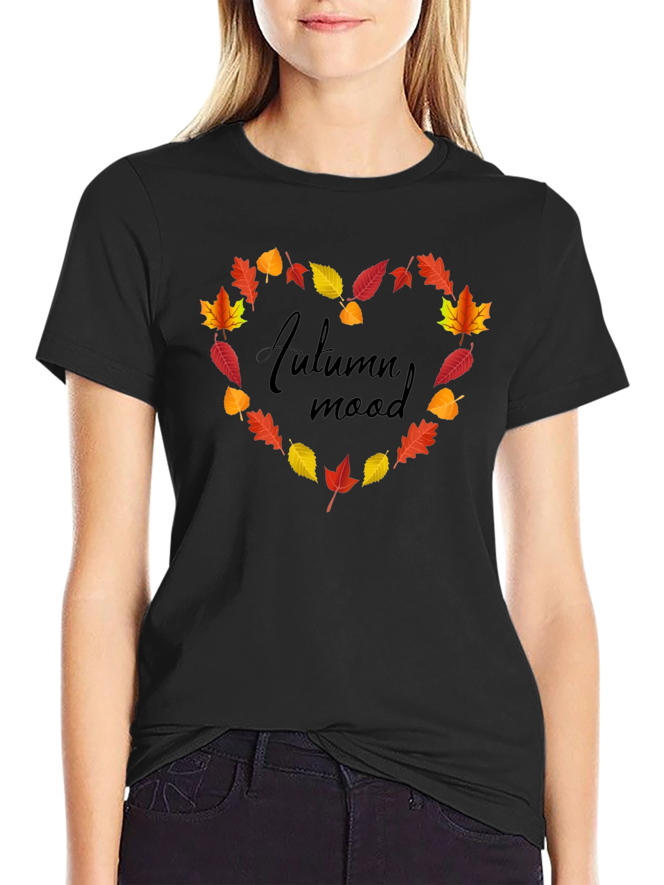 Autumn Mood Leaf Heart T-Shirt